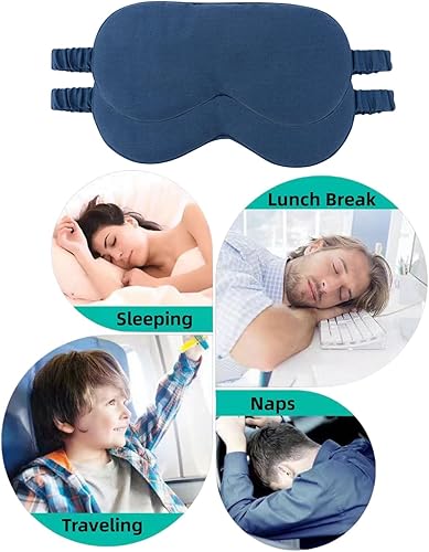 Miniatura 7 de HBHLFZ Paquete de 2 mascarillas para dormir, de fibra de bambú orgánica, protección para los ojos para dormir, sombra nocturna, viajes, para mujeres