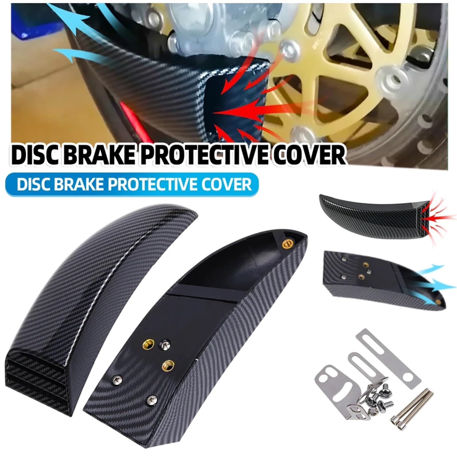 Refrigeración de Pinza de Freno Kit de Enfriador de Pinza de Freno para conductos de Aire de refrigeración de Disco Delantero de Motocicleta para Suzuki GSXR 1000 GSX-R 1000R(B 1 Set)