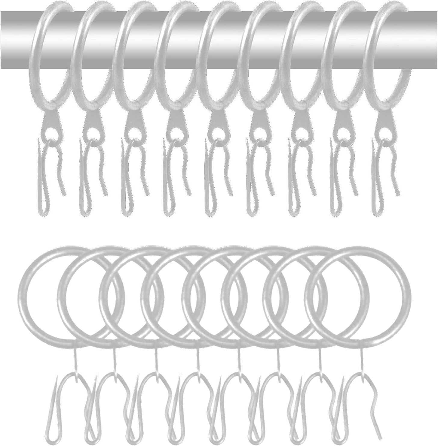 40 Pcs Metal Curtain Hook Rings Curtain Drapery Rings and