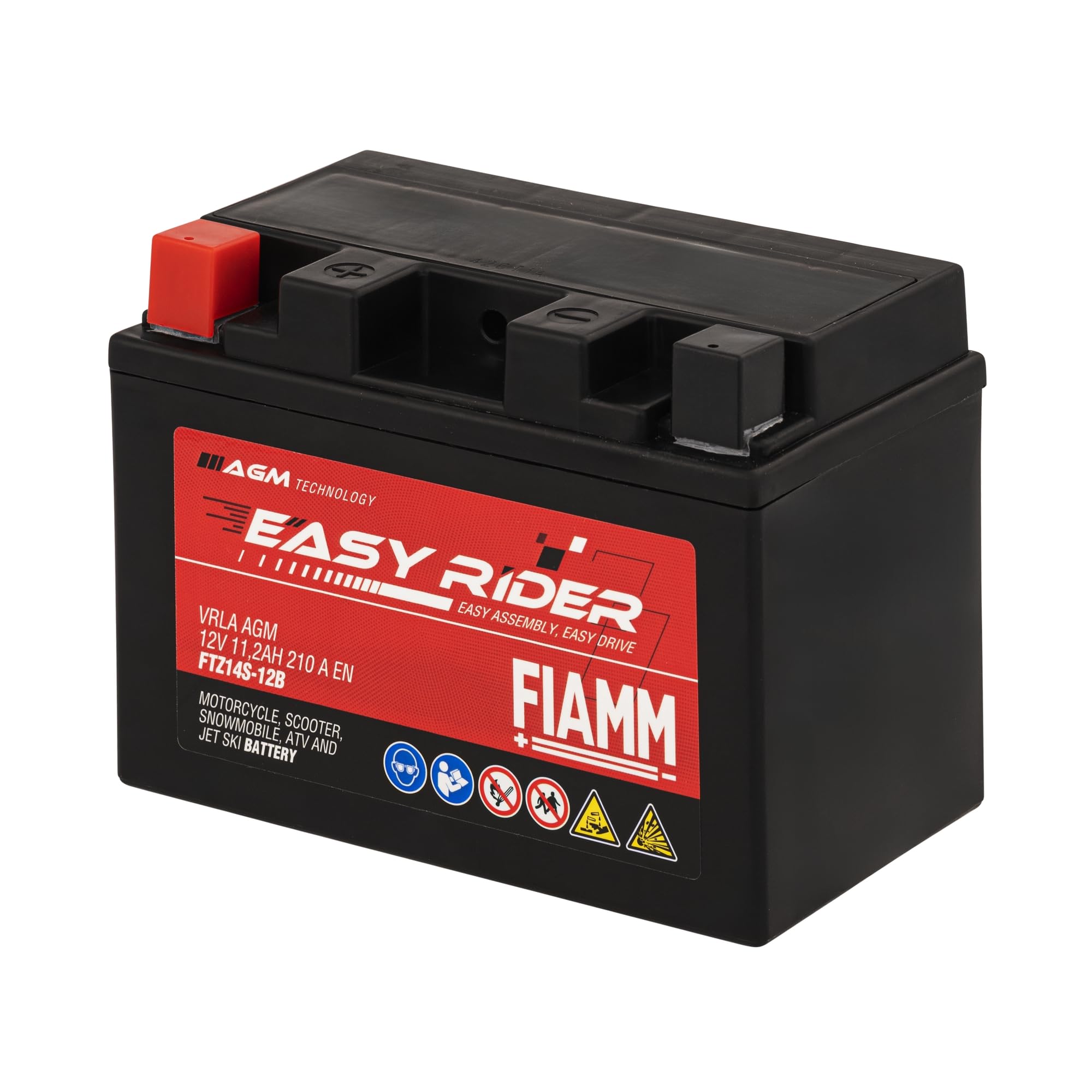 Fiamm Batteria per Moto e Scooter FTZ14S-12B 11AH 210A, Batteria Easy Rider AGM Technology, Massima Potenza di Avvio,Senza Manutenzione, Già Carica, Pronta all'Uso, Adatta a Scooter e Moto | AGM Technology, Massima Potenza di Avvio,Senza Manutenzione, Già