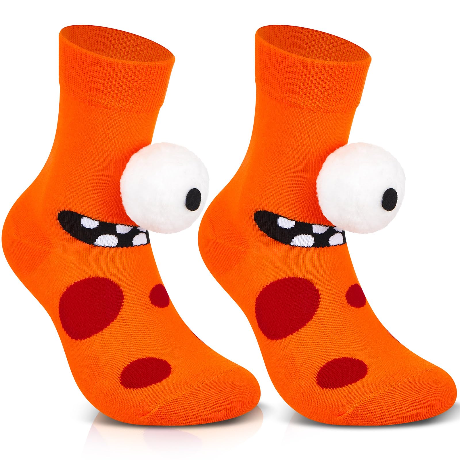 Jamntower Christmas Crazy Silly Socks Monster Wacky Funny 3D Eyes Novelty Fashion Cartoon Fuzzy Christmas Stockings Gifts