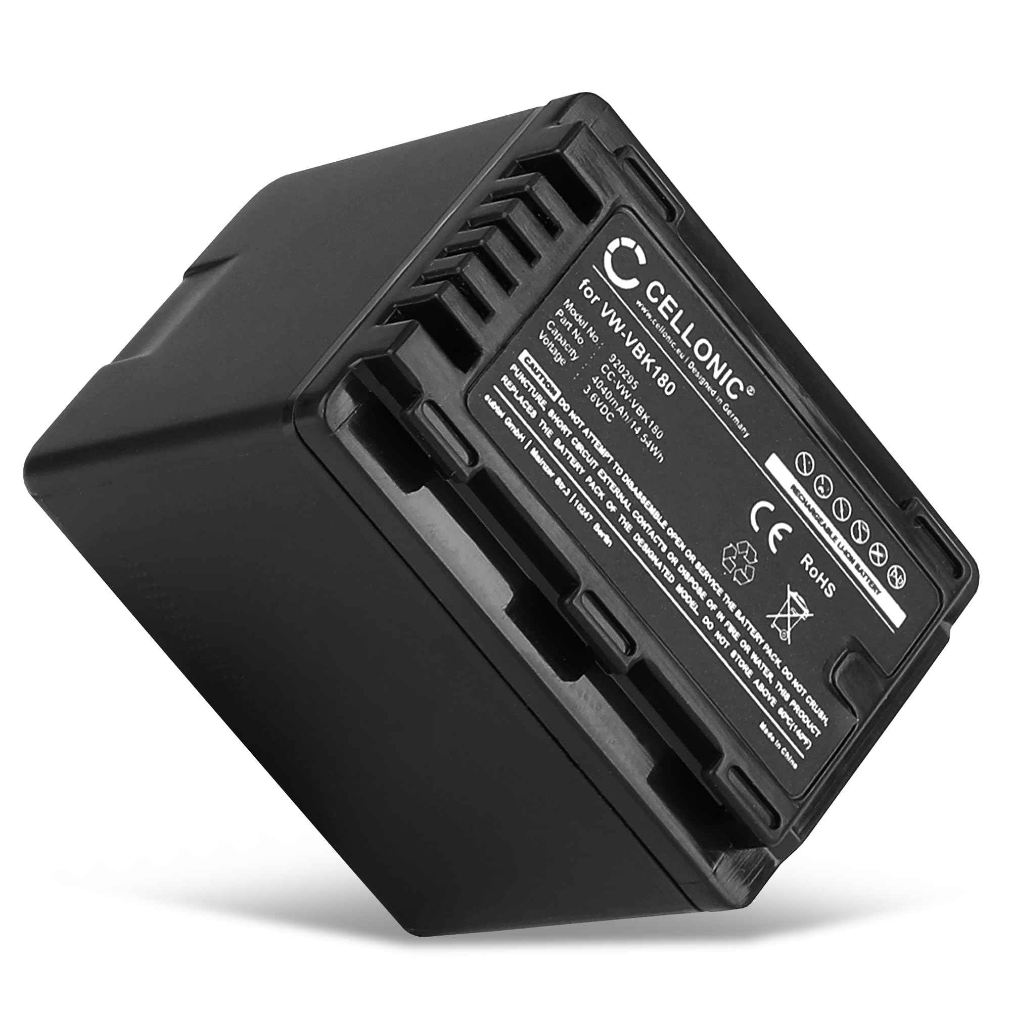 CELLONIC 1x Batteria per Fotocamera Compatibile con Panasonic HC-V180, HC-V777, HC-V380, VW-VBT190 – (4040mAh, 3.6V)