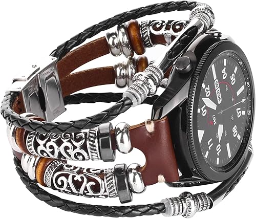 KONAFEI Compatible con Samsung Galaxy Watch 3 de 1.73 pulgadas, Gear S3 FrontierClassicGalaxy Watch de 1.63 pulgadas, correa de cuero genuino