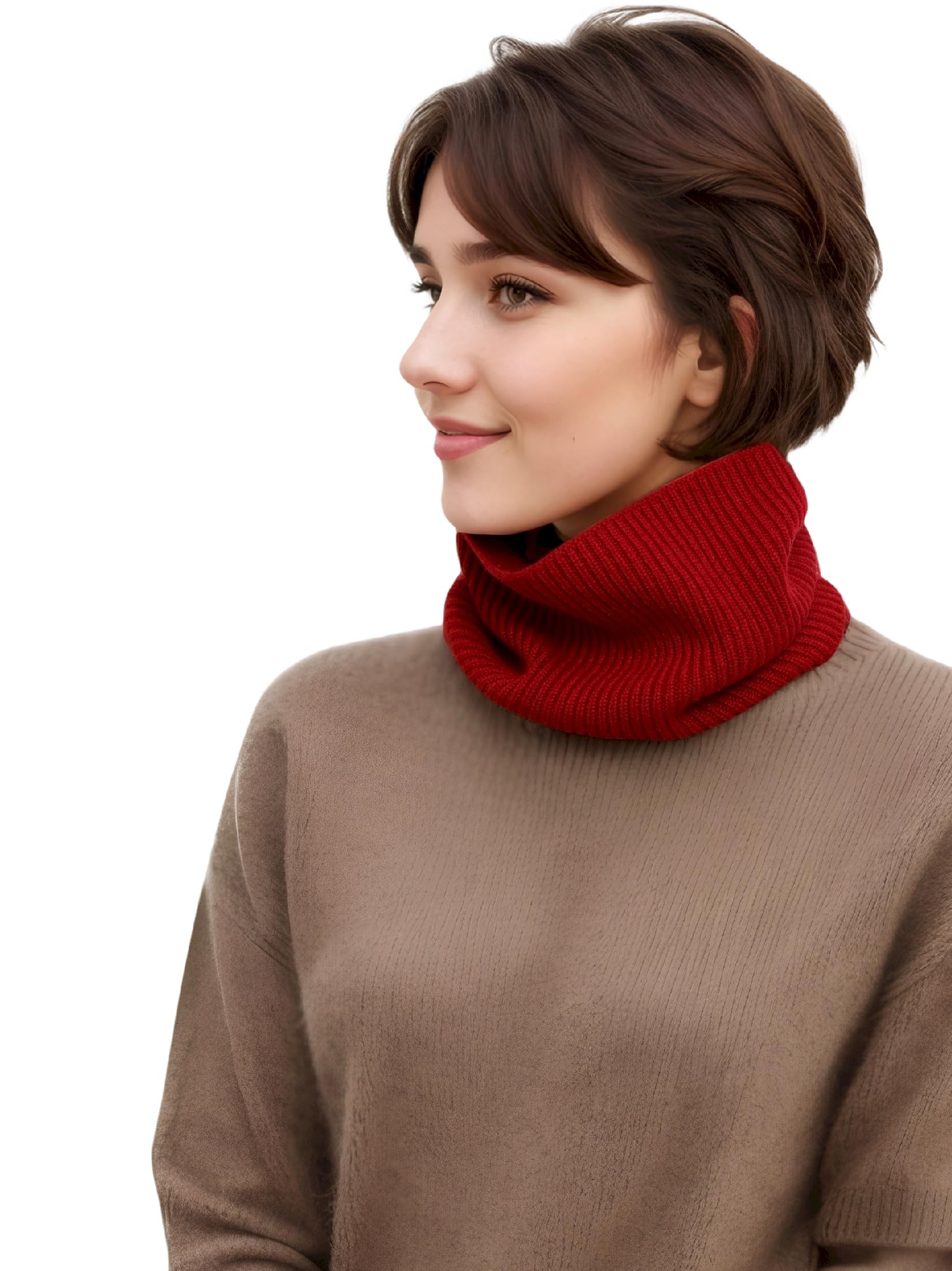 maglia a costine Donna Uomo Unisex cashmere sciarpa ad anello Cachemire scaldacollo tubolare guanti Senza Dita polsino