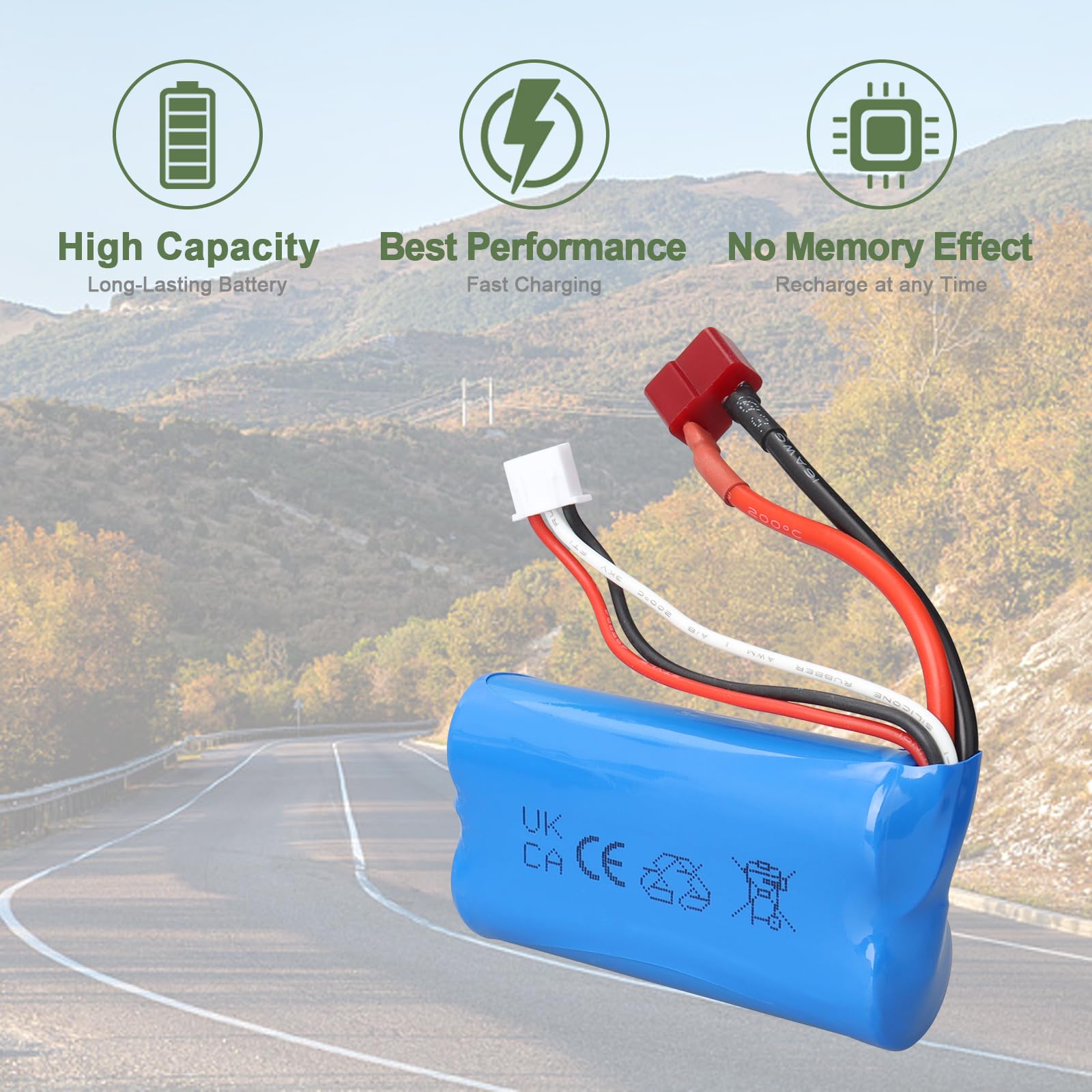 Akumulator litowo-jonowy 7,4 V 2000 mAh 14,8 Wh 2S 20C T wtyczka żeńska do RC samochód terenowy