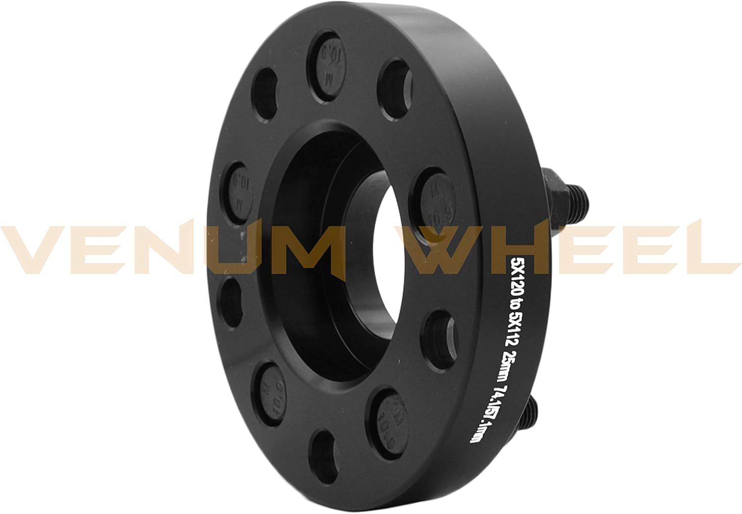 Full Set Of 5x120 to 5x112 Black Bolt On Hub Centric Conversion Adapters 1" (25mm) Thickness 72.56/74.1 Hub Bore To 57.1 Wheel Bore 5x120 Compatible With Audi Wheels 5x112 57.1