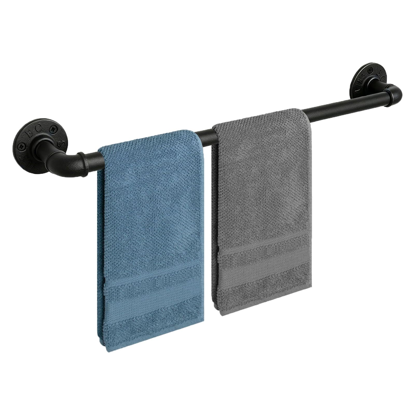 Jeasor Industrial Pipe Towel Bar, DIY Bathroom Shelf Rack Hanging Towel, Steampunk Wall Mount Bath Rustic Towel Rack Holder Rail with 3 Hooks (28 inch)