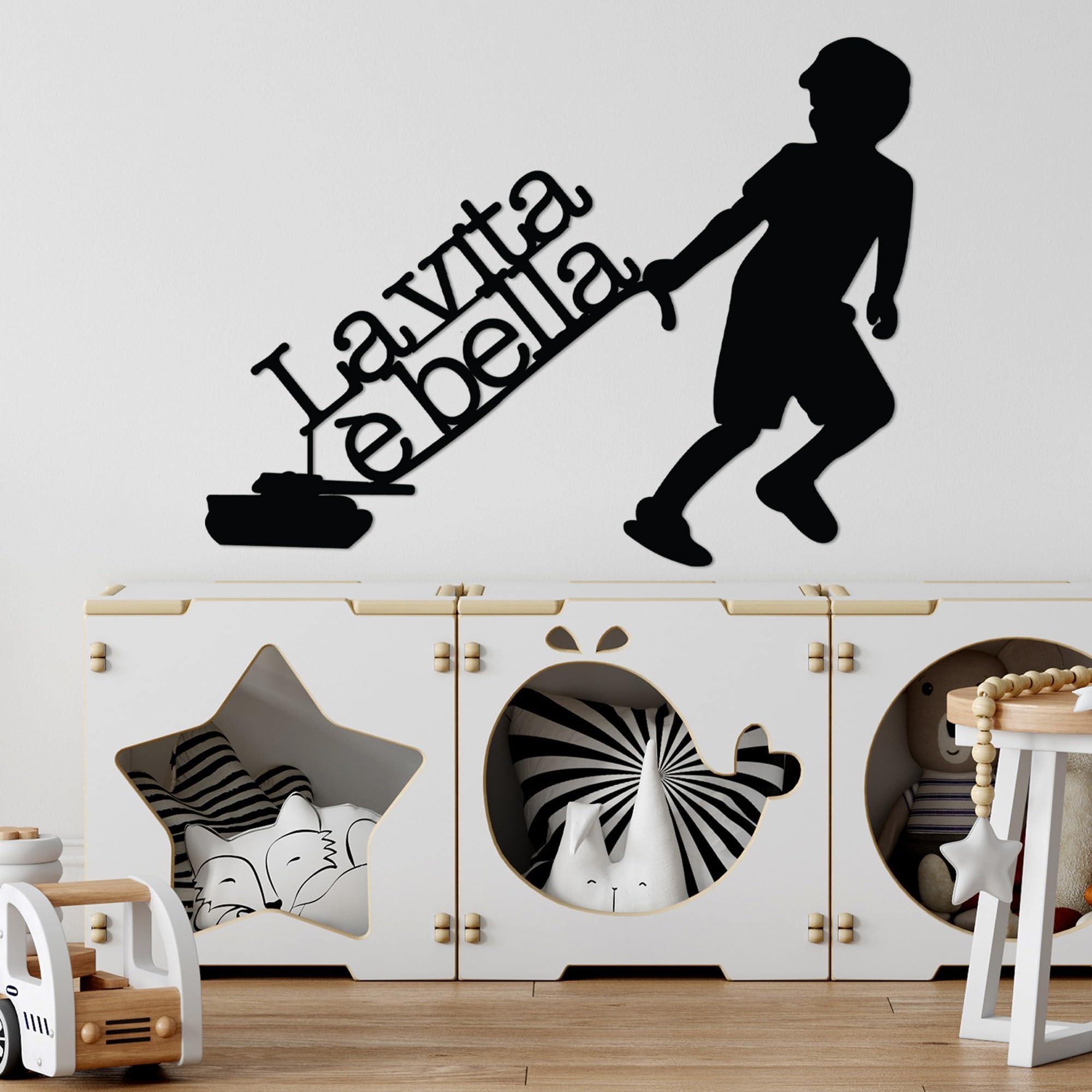 Stylish Black Decorative Metal Wall Accessory, 56 x 42 cm, 100% Metal, 1.5 mm Thickness, Lightweight (0.628 kg), Perfect for Modern Home Decor
