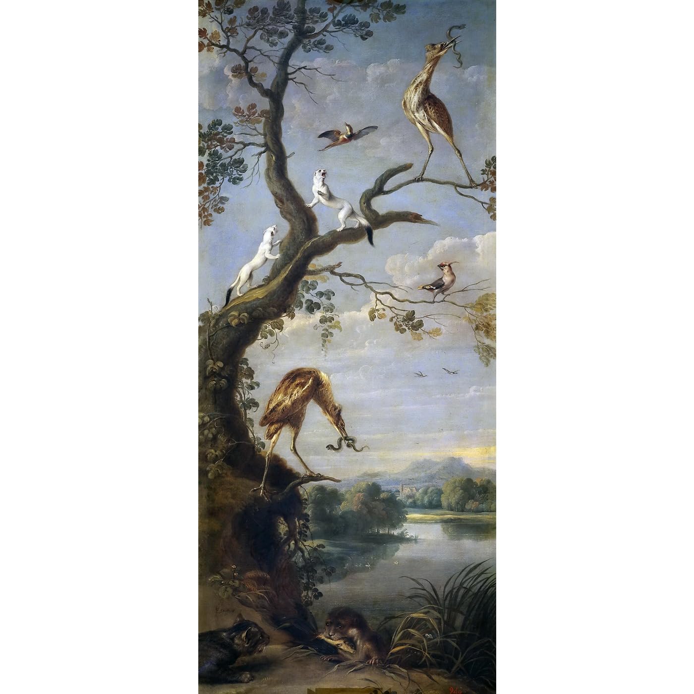 Toile roulée Hérons et stoats反褪色装饰画 解决墙面单调乏味的76x101cm艺术复制品