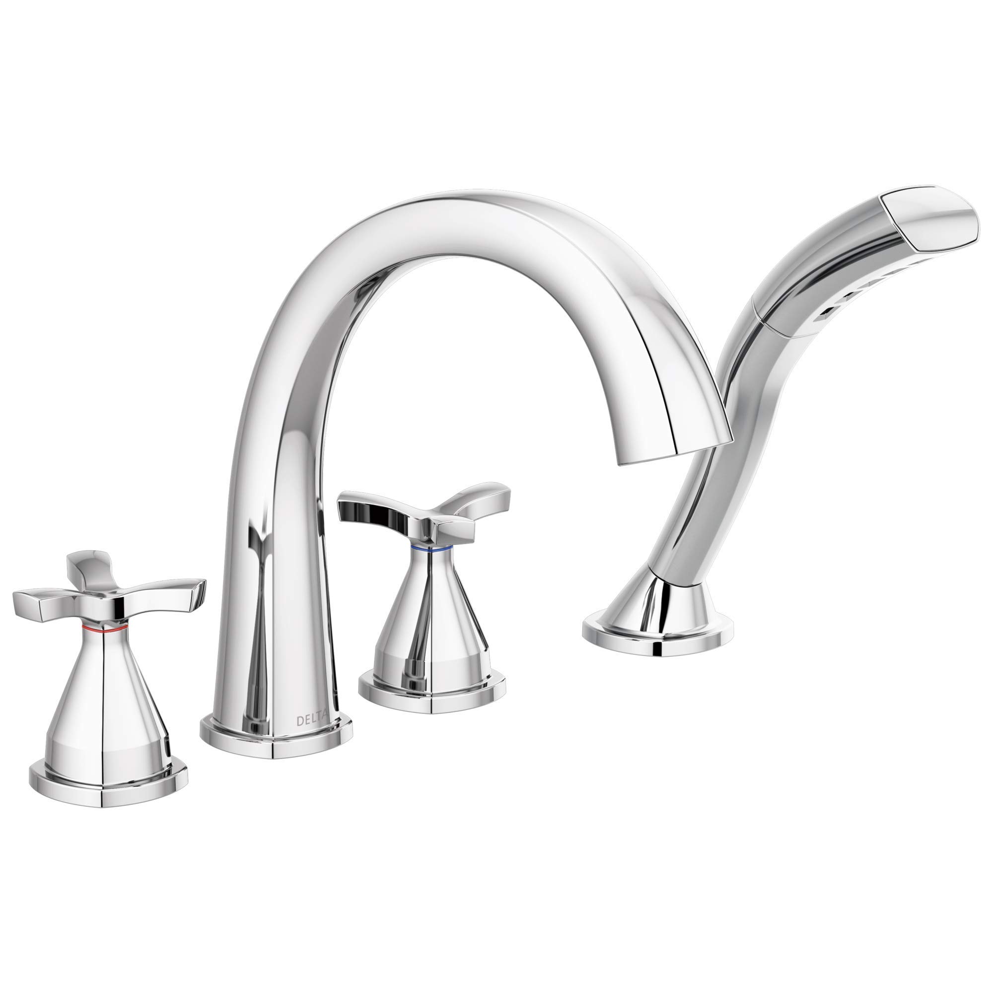 DELTA FAUCET T47776 Four Hole Roman Tub Trim Deck-Mount with Diverter, Chrome