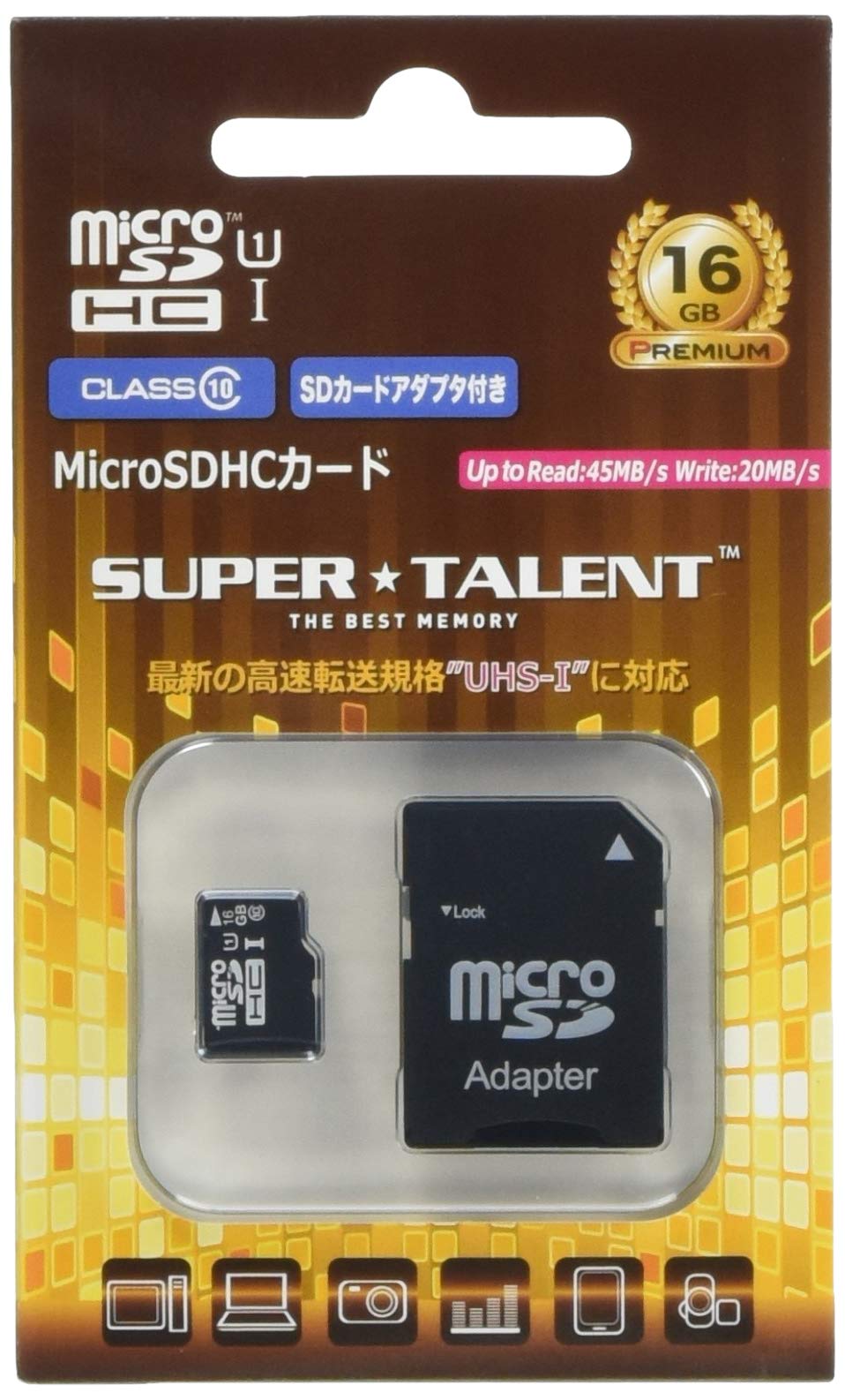 Amazon | SuperTalent UHS-I Class10 対応 microSDHCカード 16GB