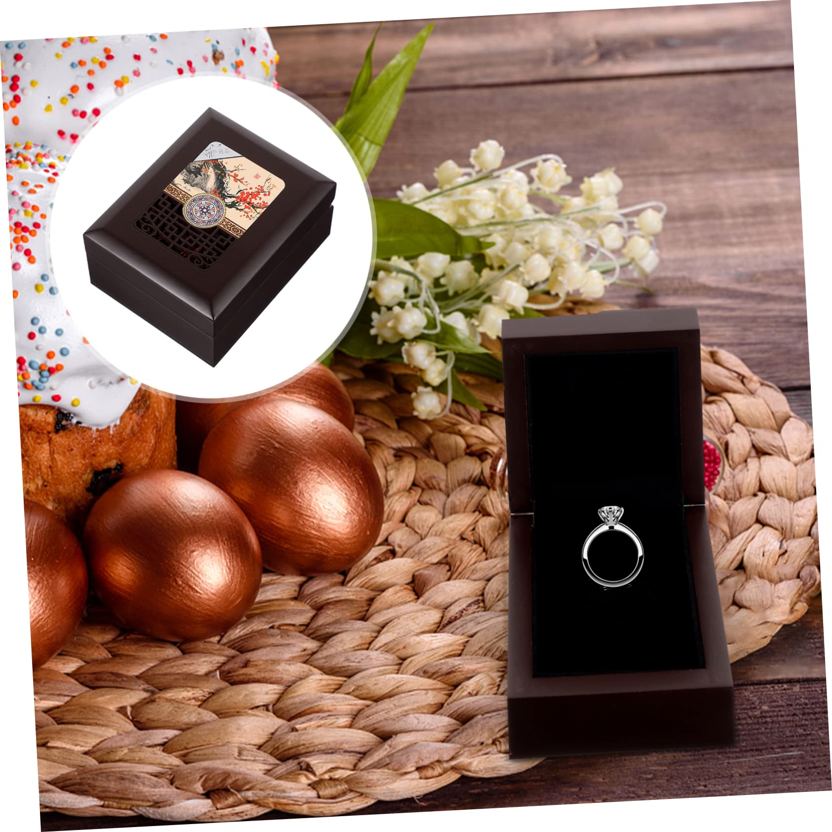 Scatole di scatole di gioielli da 2 pezzi scatole ad anello per gioielli per gioielli Organizzatore di gioielli per collane scatole regalo per gioielli per orecchini a orecchie di portabanca per