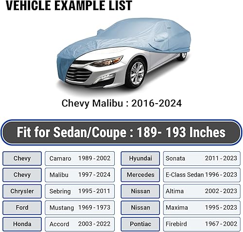 Miniatura 4 de iCarCover Funda de automóvil de 30 capas de alta calidad, impermeable, para todo tipo de clima, lluvia, nieve, sol, protección UV, granizo para