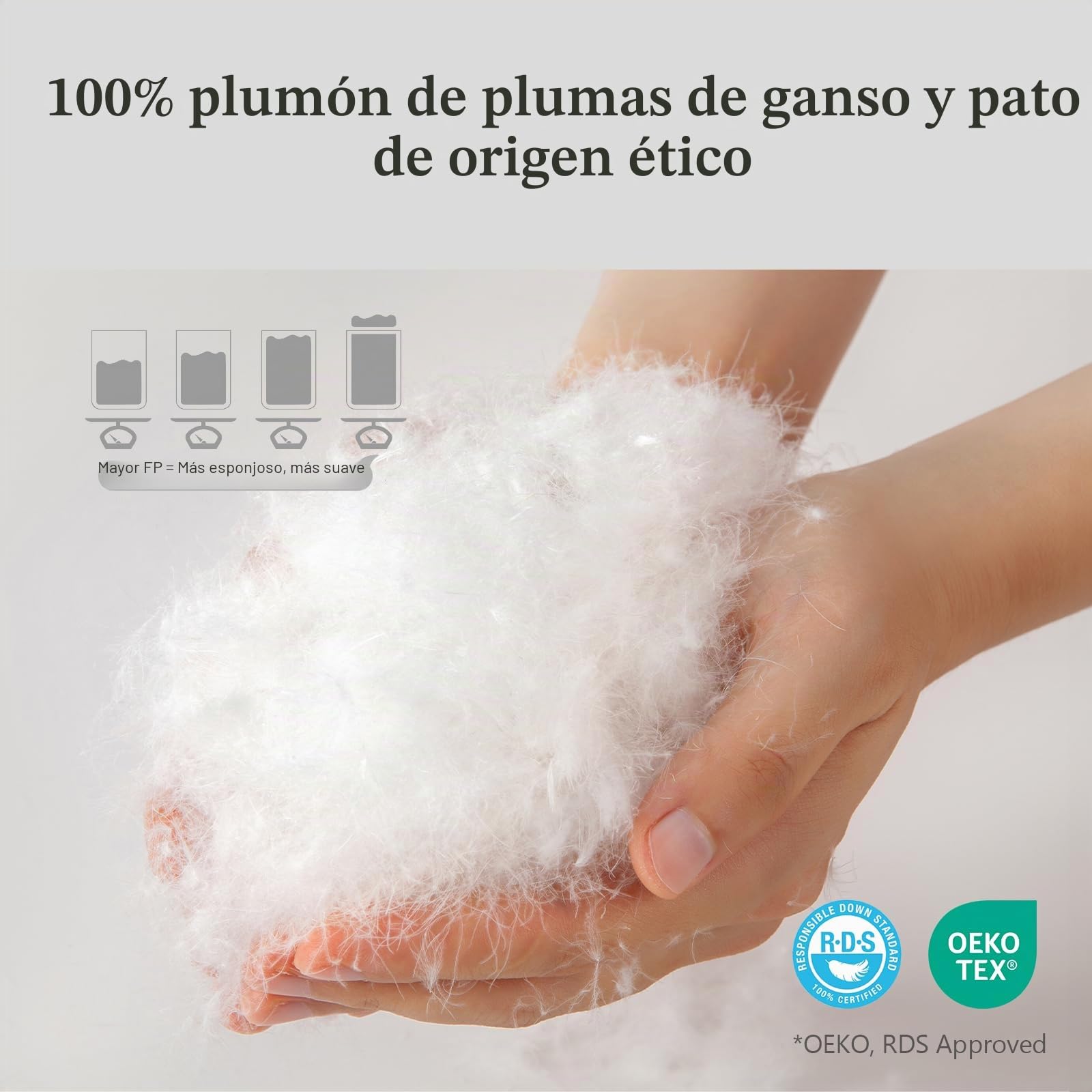 DWR Edredón de plumón 220x240 cm, 90% plumón y 10% Plumas, Todo el año