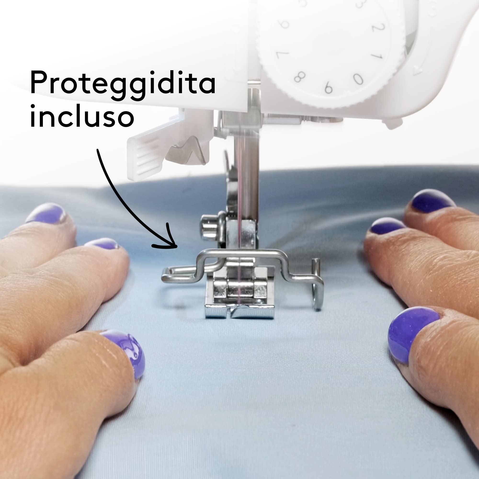 VIOLA Atelier M14 Macchina da Cucire con 14 Punti di Cucitura, Ideale per Principianti, Infilatura Automatica Ago, Doppia Alzata Piedino per Tessuti Spessi, Braccio Libero, Illuminazione a LED