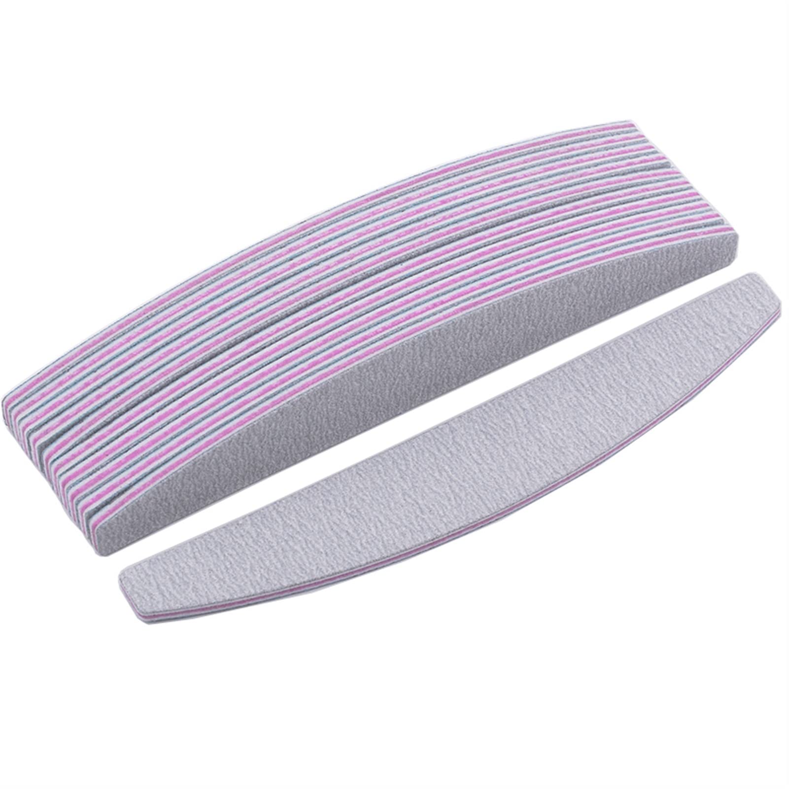 TRUSTTWO 25 PZ Nail File Sanding Half Moon 100/180 Nail Art Gel Polish Tips Tampone Bulder File del Buffer Nail Salon Manicure Strumenti di Cura The New