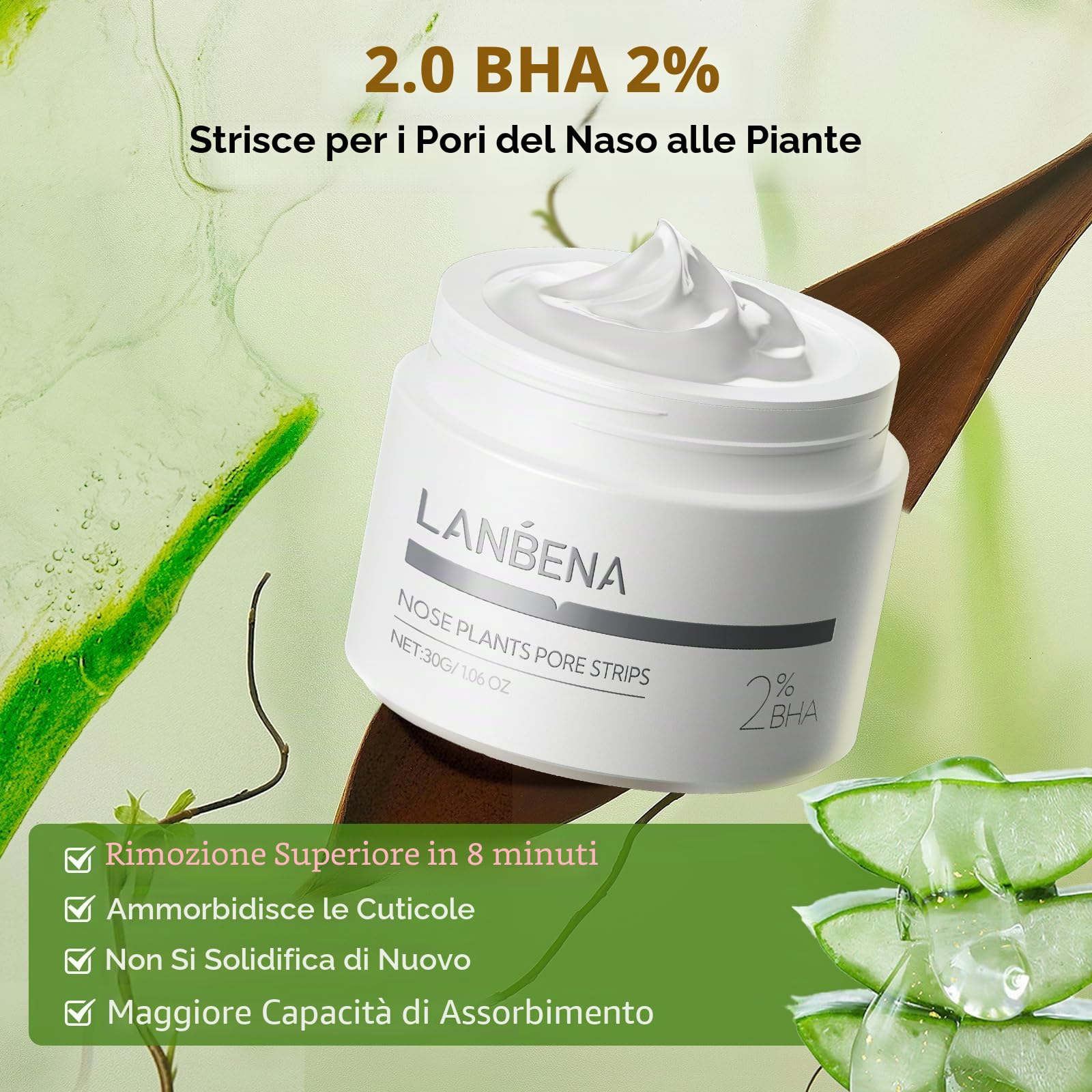 LANBENA - Rimozione di punti neri, per rimuovere la testa nera del viso, rimozione punti neri (29,8 g)