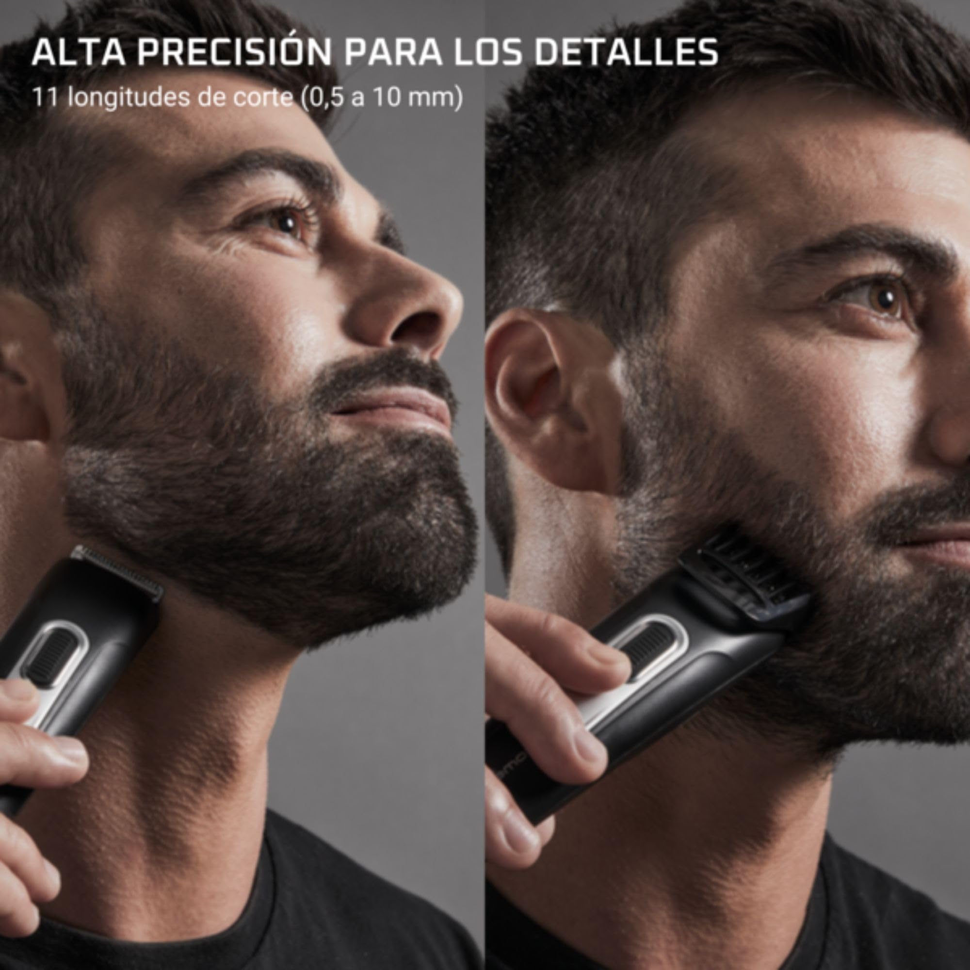 Rowenta Stylis 2 TN2801 - Cortapelos para hombre con cuchillas de acero Inoxidable con 90 minutos de autonomía, 11 longitudes de corte, fácil sistema de limpieza y sistema de bloqueo