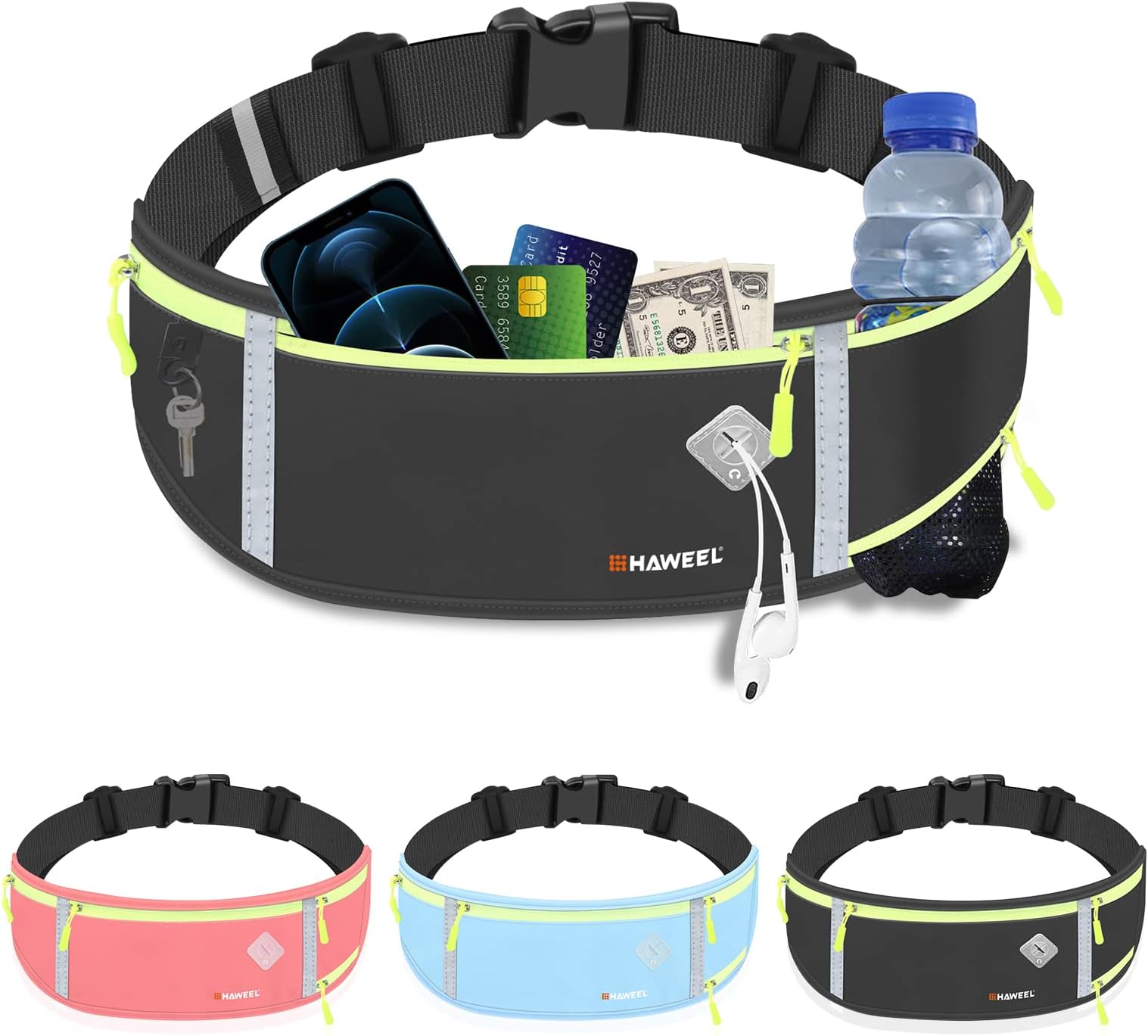 Running Belt with Water Bottle Fanny Packs for Women and Men waist bag with water