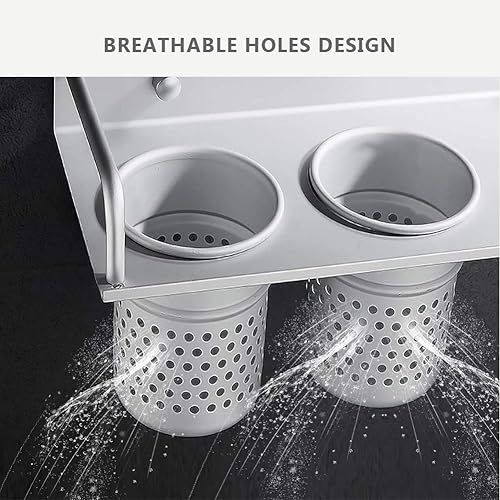 Miniatura 4 de Soporte para secador de pelo, soporte de aluminio espacial para secador de pelo montado en la pared, herramientas de cuidado del cabello,