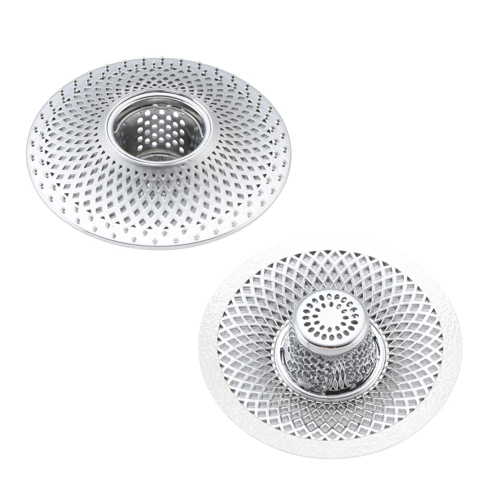 WINDALY Bath Plug Hair Catcher, 2Pcs Bathtub Shower Drain Cover, 1.25'' Shower Plughole Cover