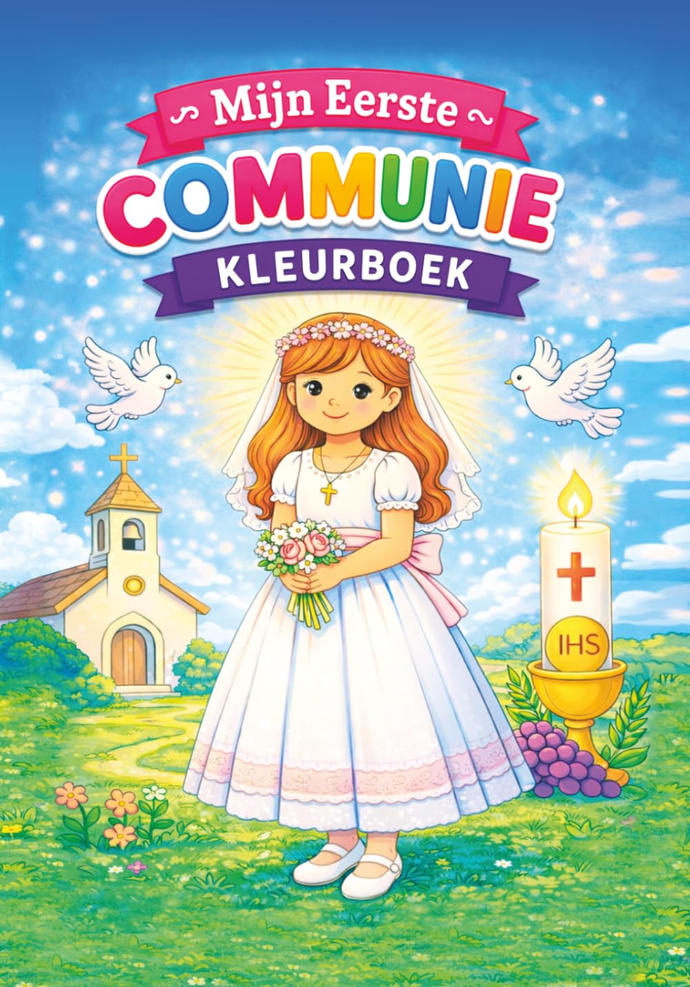 Mijn Eerste Communie Kleurboek voor Meisjes: Schattige Christelijke Kleurplaten voor Kinderen van 4-10 Jaar | Een Bijzonder Communiecadeau voor de Eerste Heilige Communie
