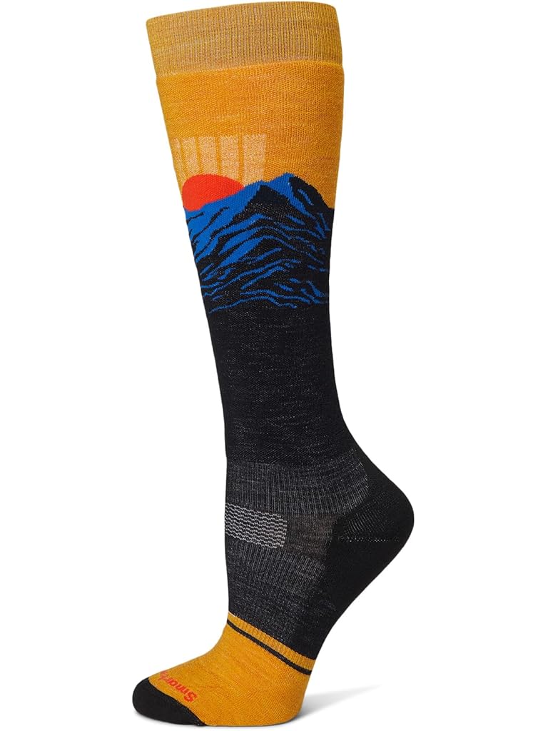 Yellow Smartwool Snowboard Targeted Cushion Valley Sunset Over The Calf Socks