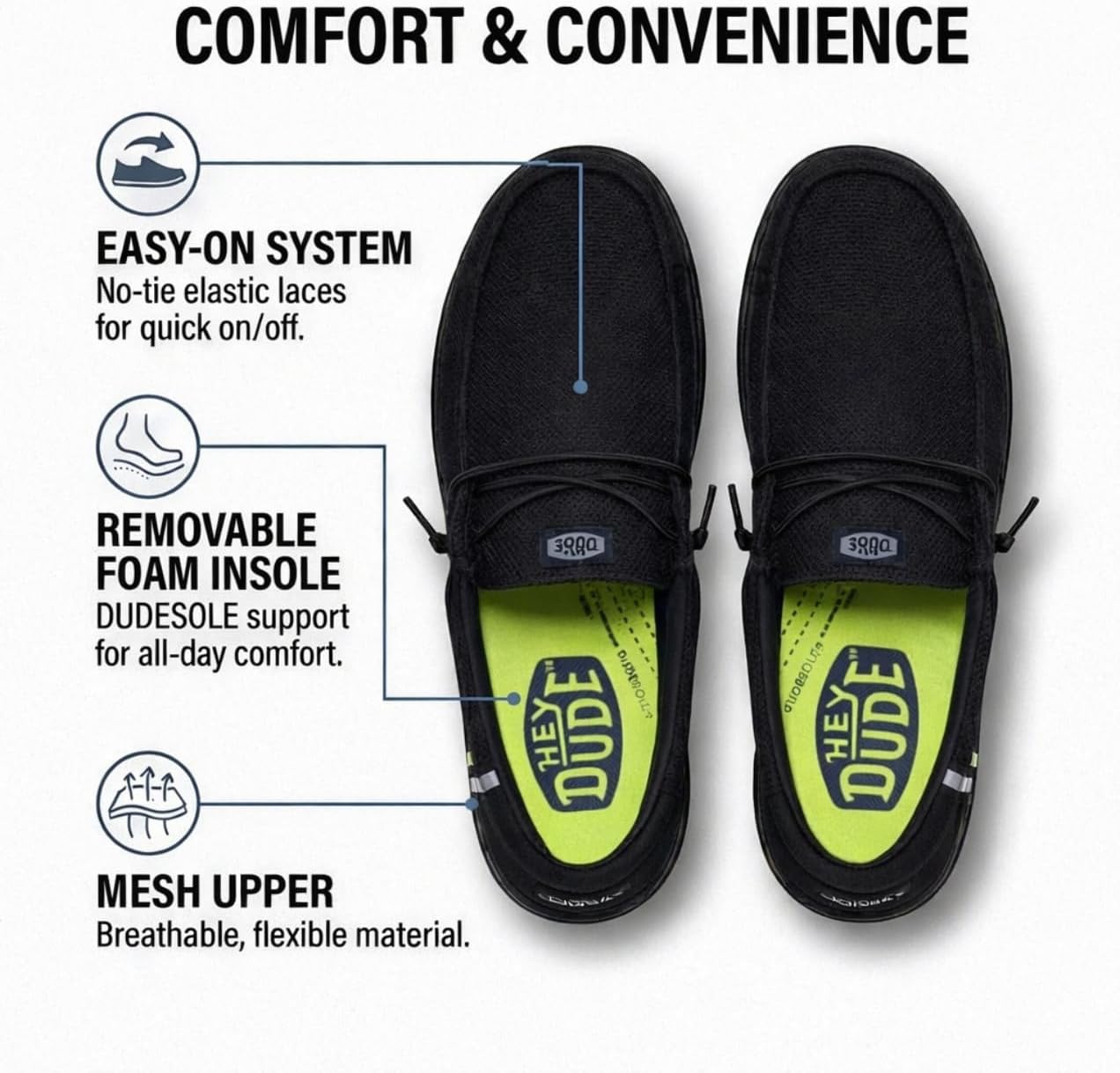 HEYDUDE Men's Wally Work CT | Metal-Free Composite Toe | Water-Repellent, Slip-Resistant Work Shoes | All-Day Comfort - Image 6