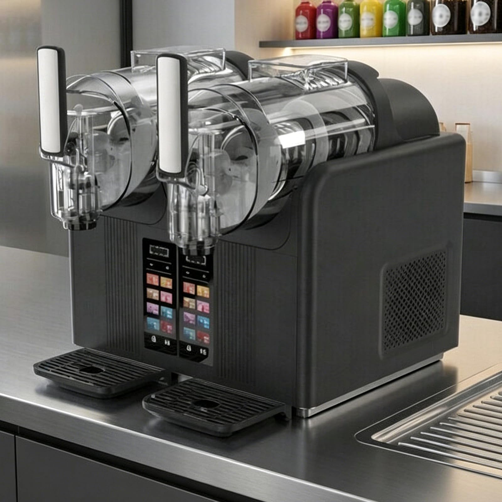 Máquina de Granizados Profesional de 2 Tanques con Pantalla Táctil Black