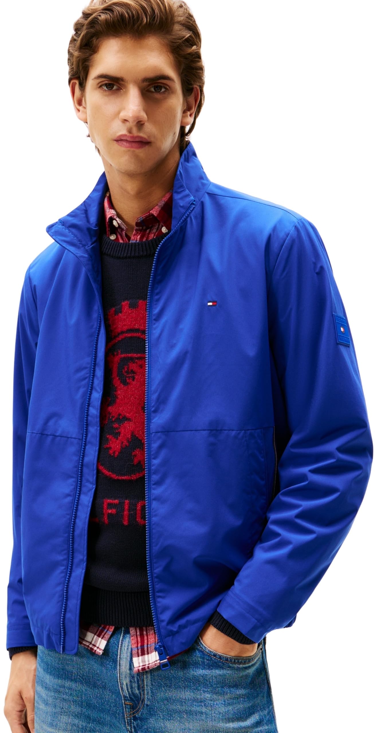 Tommy Hilfiger Men’s Transitional Bomber Jacket, Blue (Wedge Blue), XL