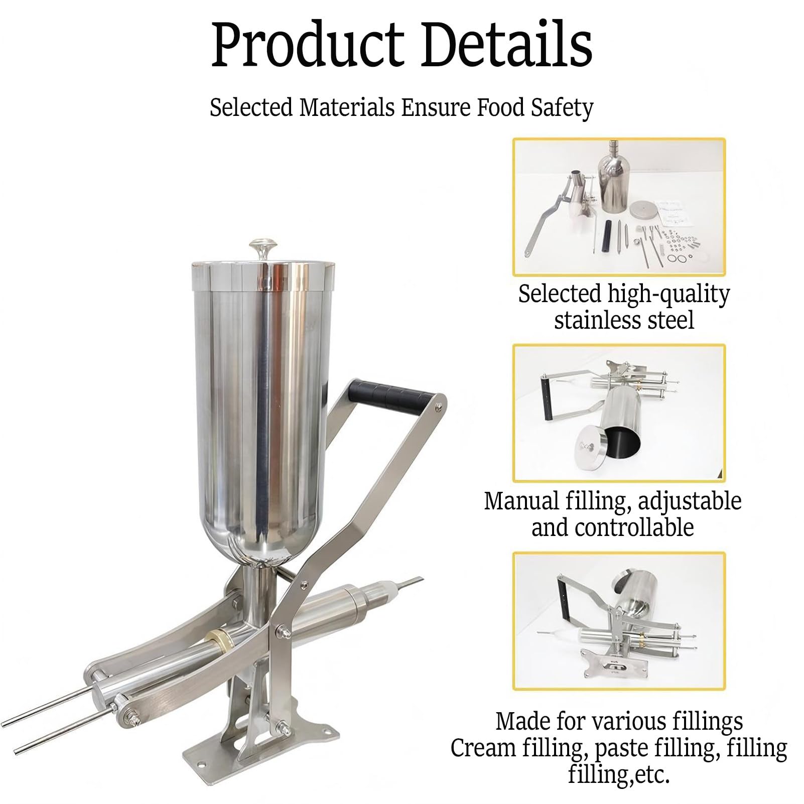 Professionelle Edelstahl Donut Füllmaschine Einstellbare Düse für Gelee Creme Churro Quantitative Filler für Bäckerei