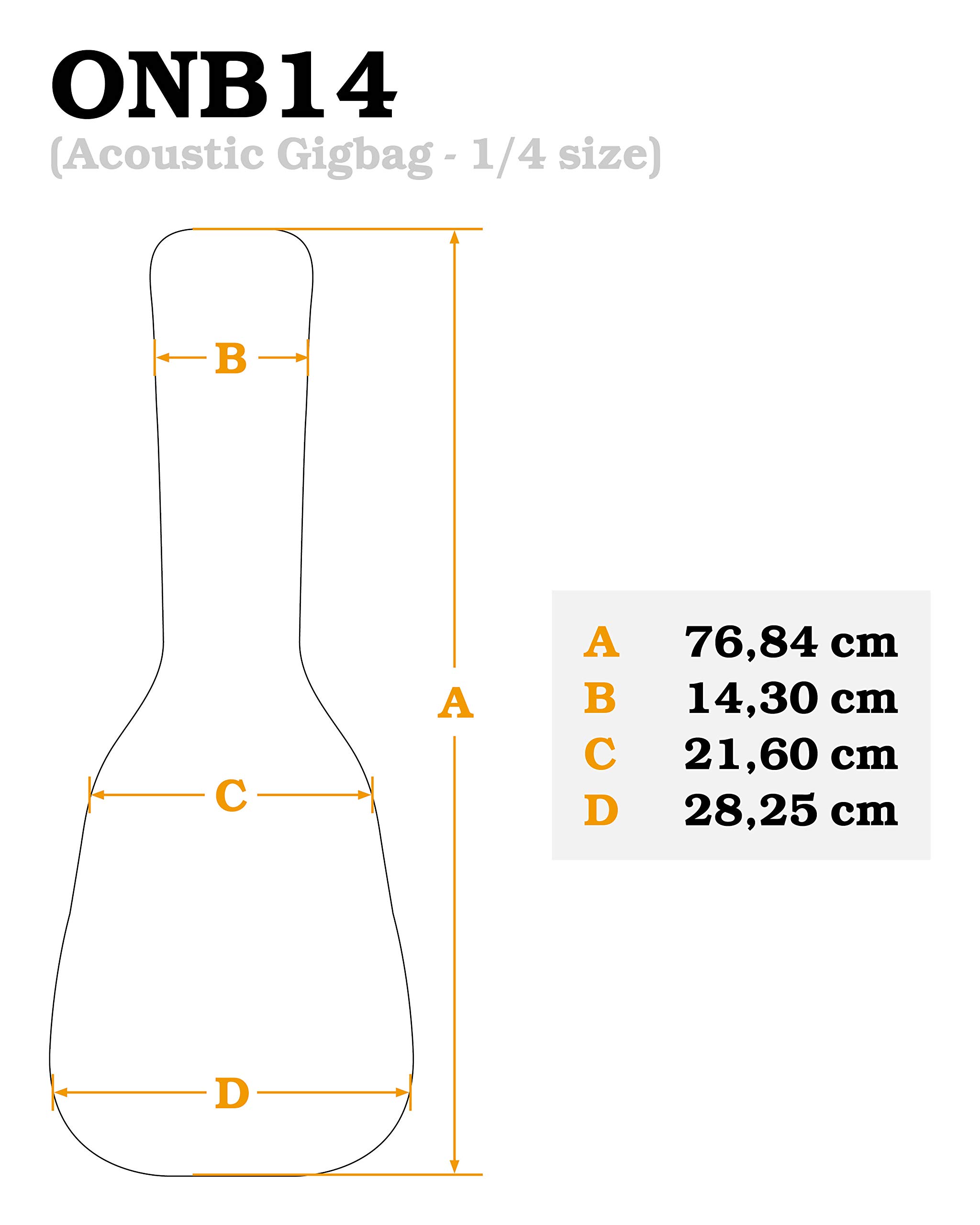 Ortega Guitars ONB14 wysokiej jakości gitara koncertowa torba rozmiar 1/4 z zestawem plecaków czarna