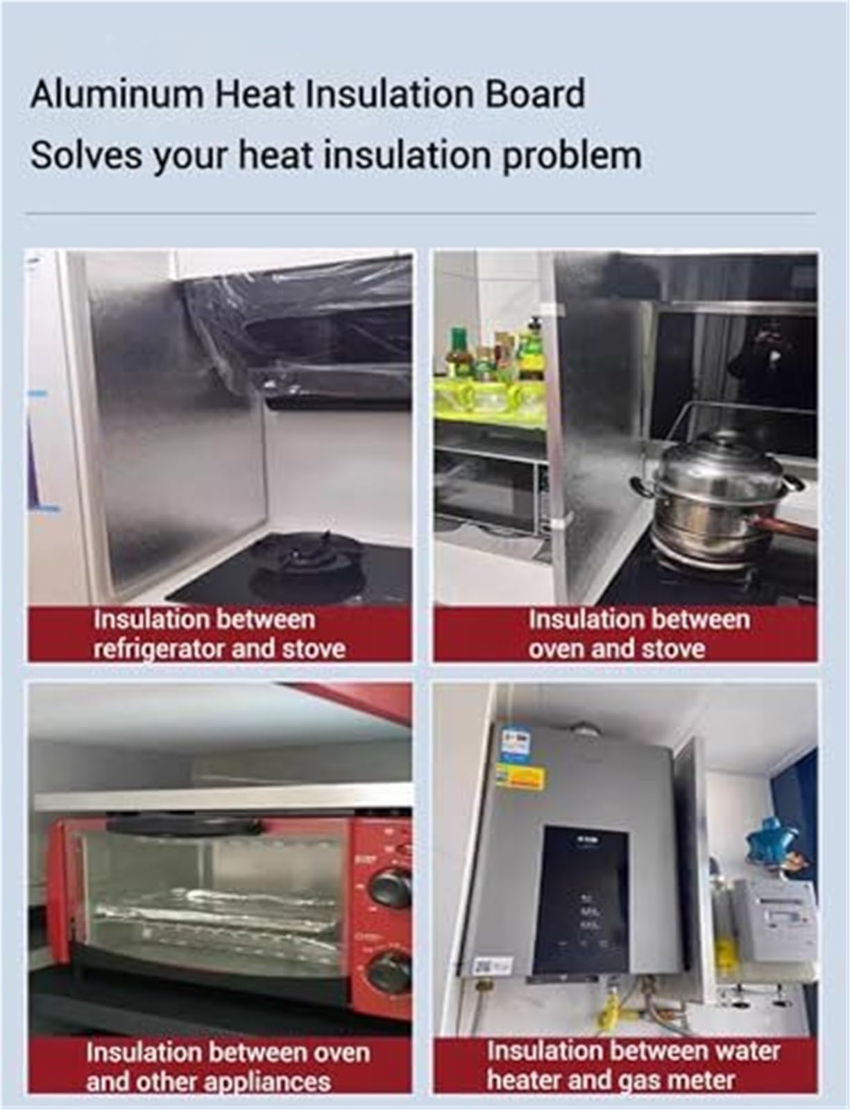 Placa aislante magnética para estufas, panel de protección térmica para estufas de gas y hornos, escudo magnético de cocina para protección contra el calor, fácil instalación