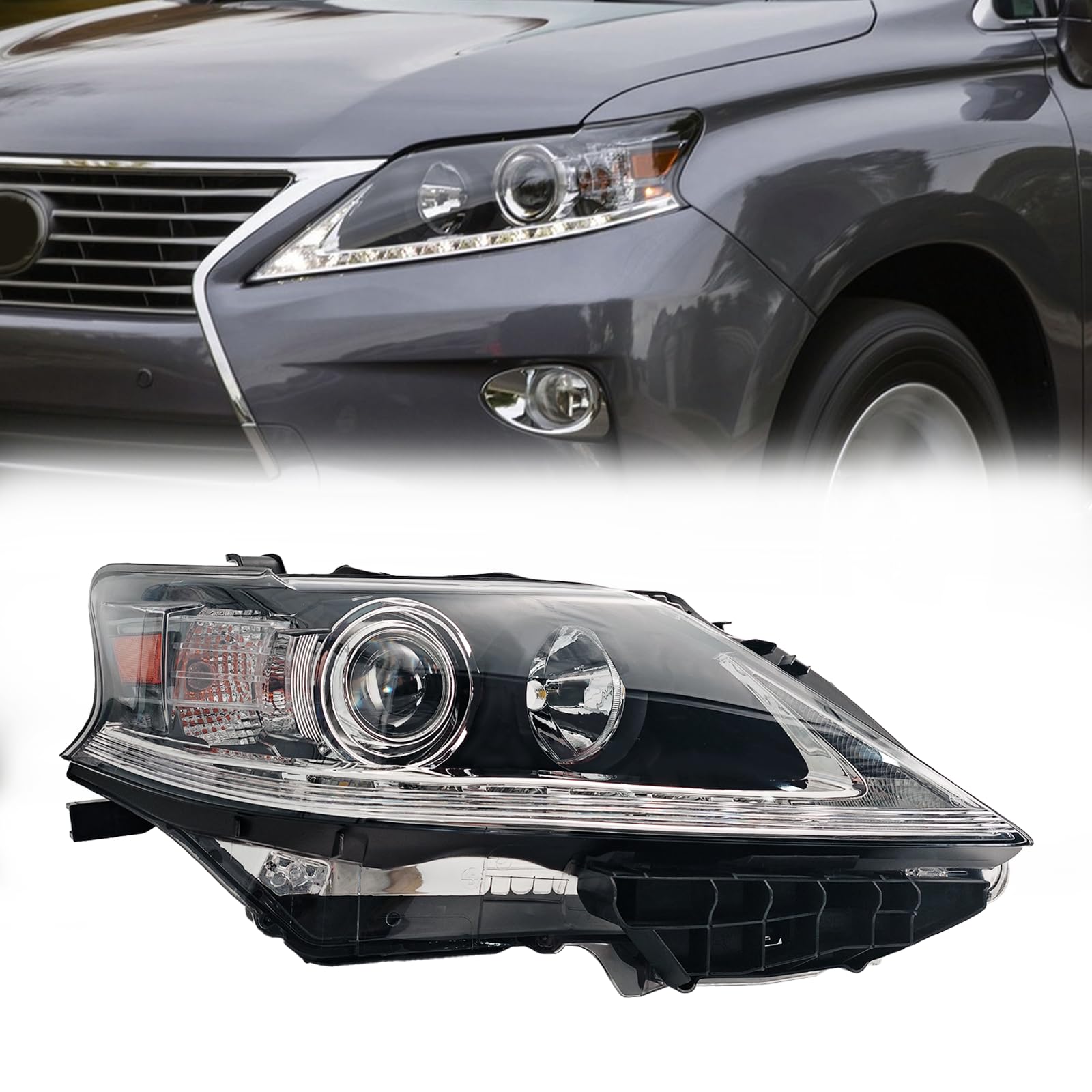 Headlight Replacement for 2013-2015 Lexus RX350 RX450h HID Xenon Halogen w/o AFS Passenger Side (Right)