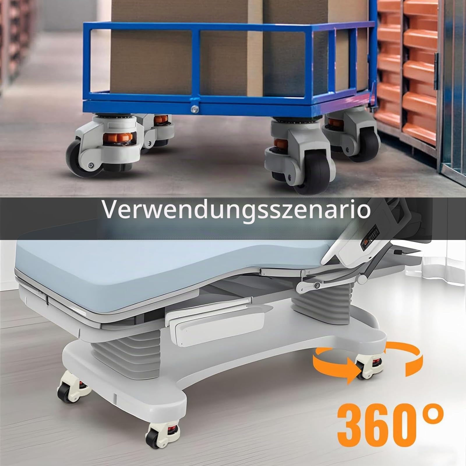 4er Set Schwerlastrollen, Rollen für Möbel Schwerlast Gesamtkapazität 2000KG Transportrollen M12 x 30 mm Versenkbare Möbelrollen 360 Grad Lenkrollen für Werkbänke Möbel Schwerlast