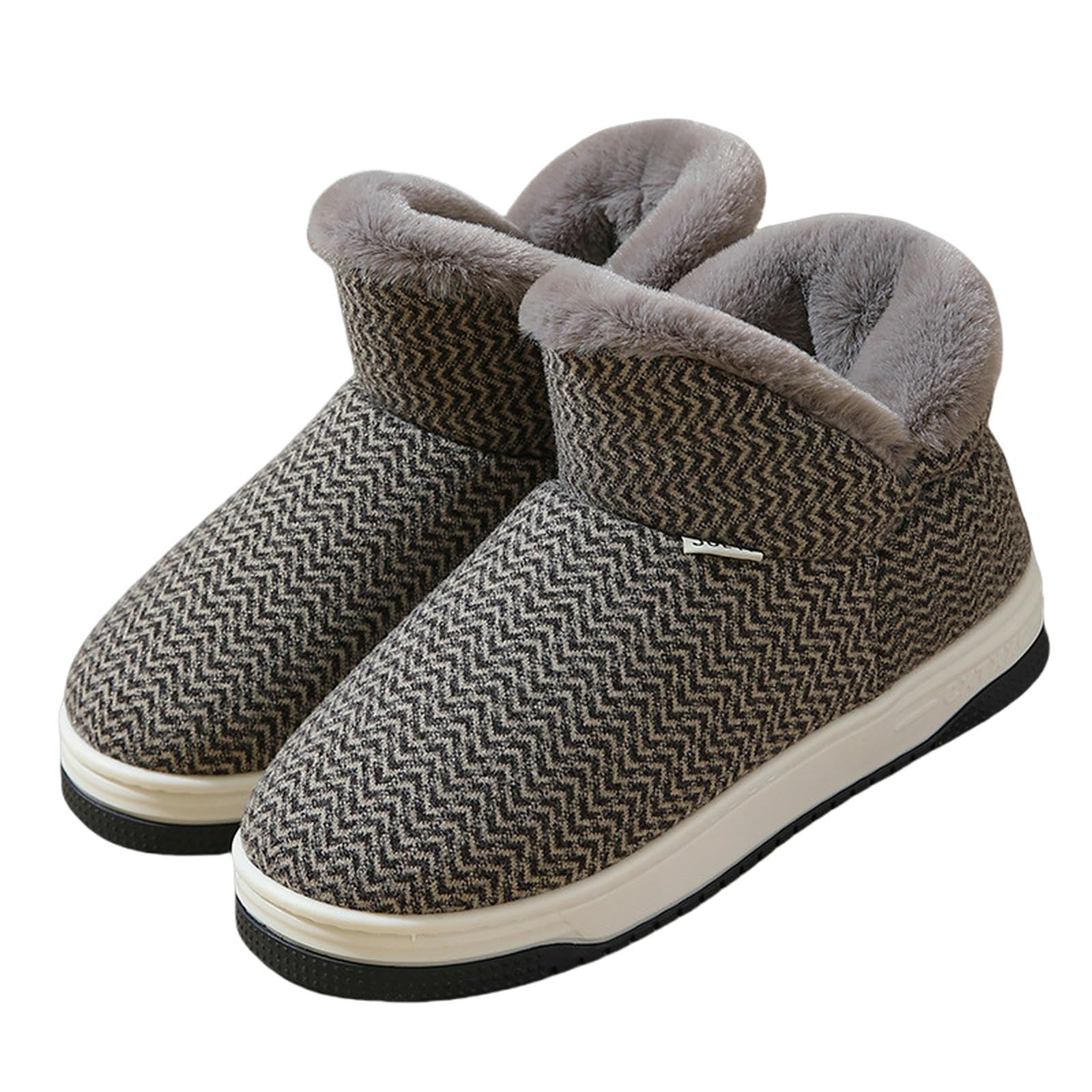 Pantofole Pantofole Da Uomo In Maglieria Di Cotone Leggero Scarpe Da Casa In Memory Foam Con Suola Anticomia-grigio-42-43