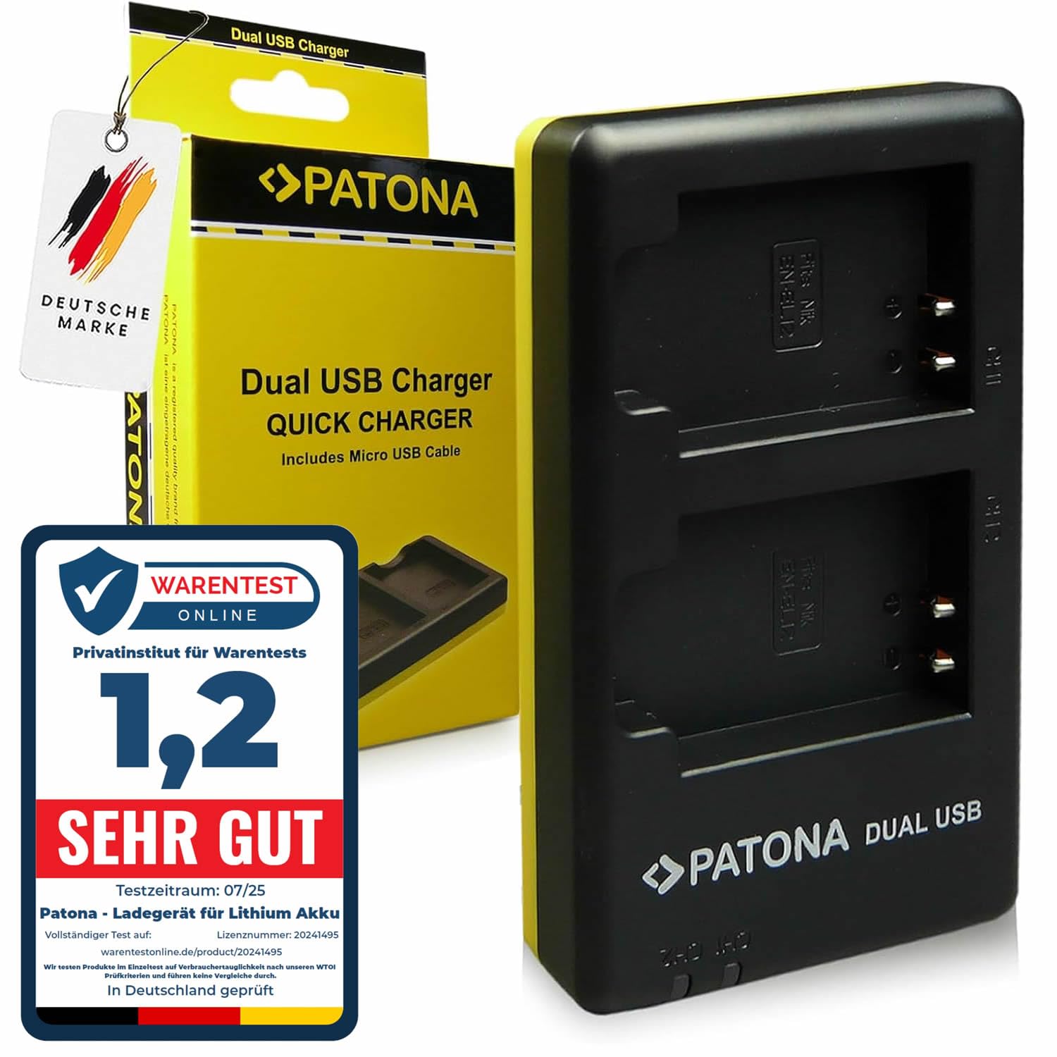PATONA Dual Charger for EN-EL12 Battery compatible with Nikon CoolPix AW100 S8100 S8200 S9400 S9500