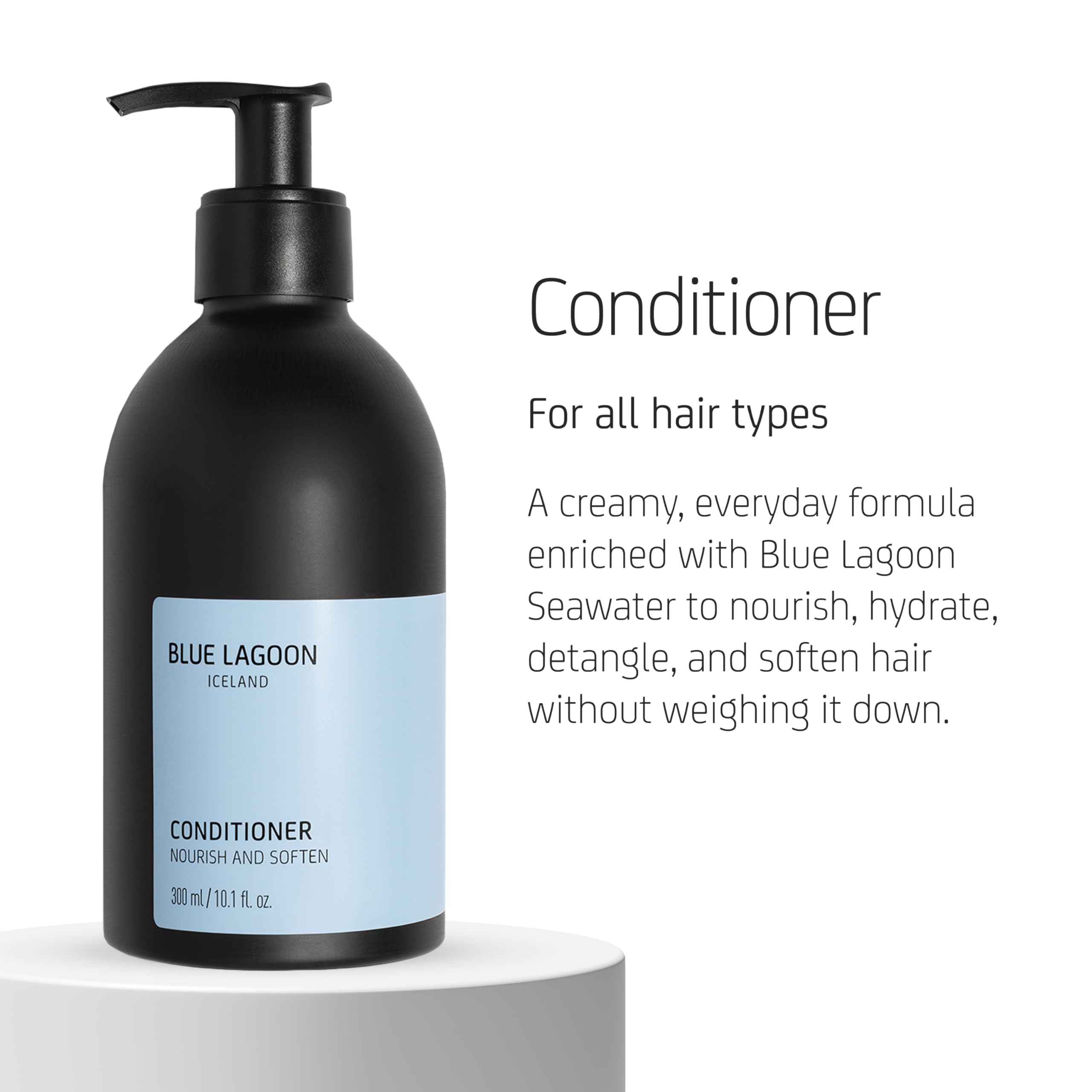 Blue Lagoon Skincare Conditioner - Mit Blue Lagoon Meereswasser - Pflegt, spendet Feuchtigkeit, entwirrt & macht das Haar geschmeidig - Cremige, leichte Textur - Für alle Haartypen - 300ML