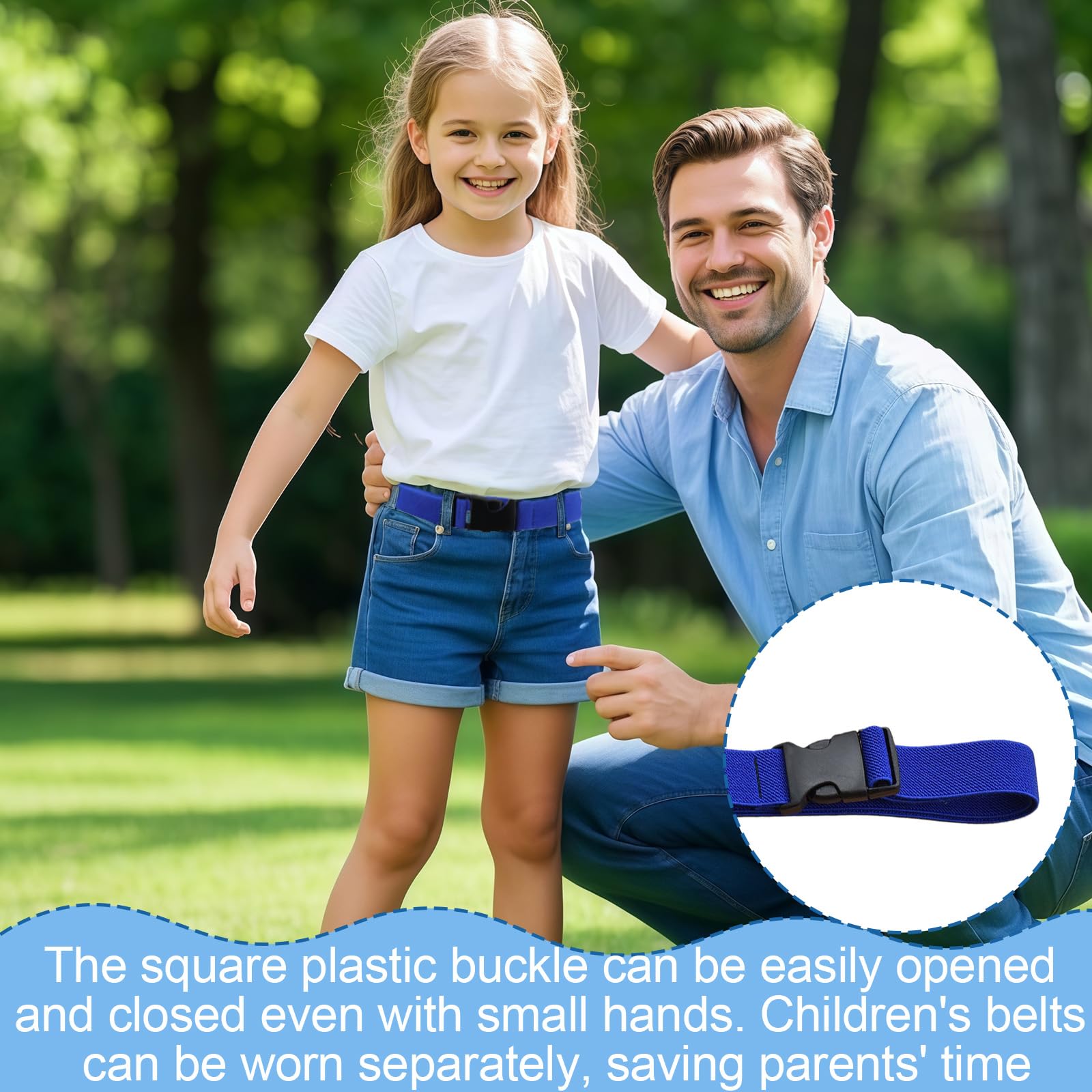 Cinturones Infantiles Elásticos Ajustables 3 Unidades 35-70cm Azul Negro Marrón