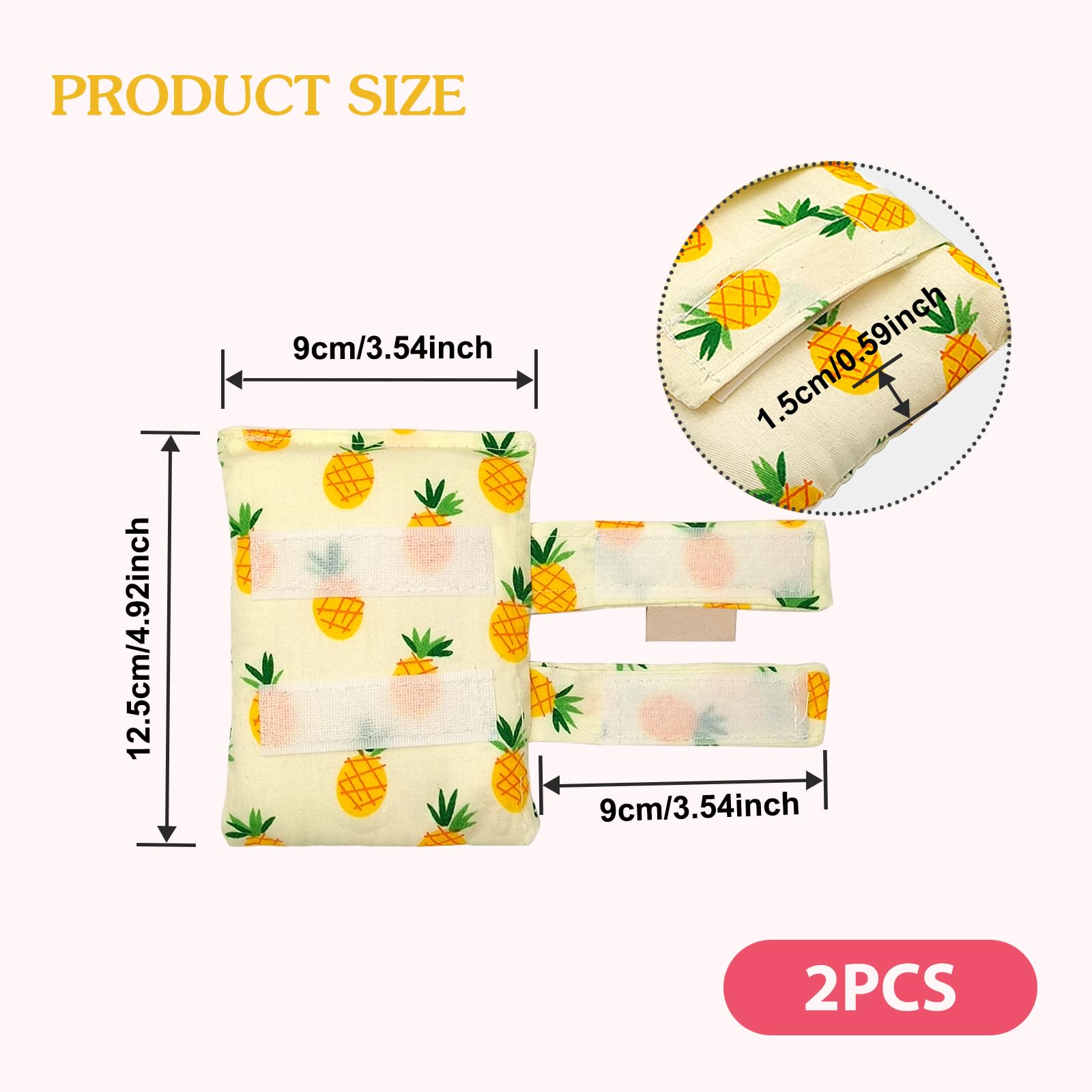 YOIHS 2 Pack Pacemaker Pillow Post Surgery Bra Strap Cushion Pad Protector for Chest Port Pacemaker Heart Surgery Recovery Support Pineapple Print