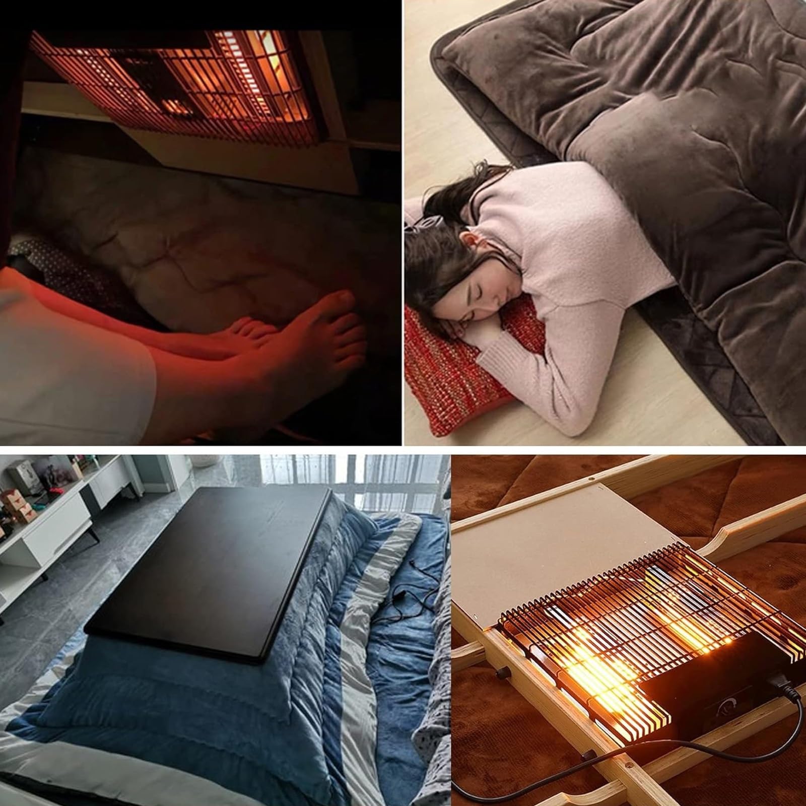 HARELA Tavolo Riscaldante Tatami Kotatsu Tavolino, Tavolino Riscaldamento per Riscaldamento Invernale, Tavolino da salotto, Legno massello, Regalo caloroso per la famiglia(Brown,75x75cm/29.5x29.5in)