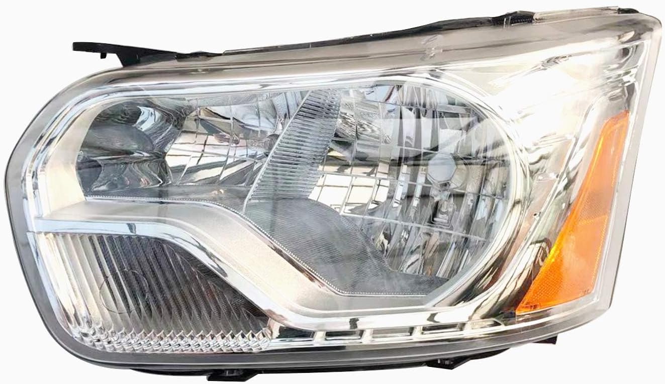 Replacement Driver Left Side Headlight Headlamp Assemble Complete Chrome Trim for Ford Transit T150 T250 T350 T350HD from 2010 to 2023
