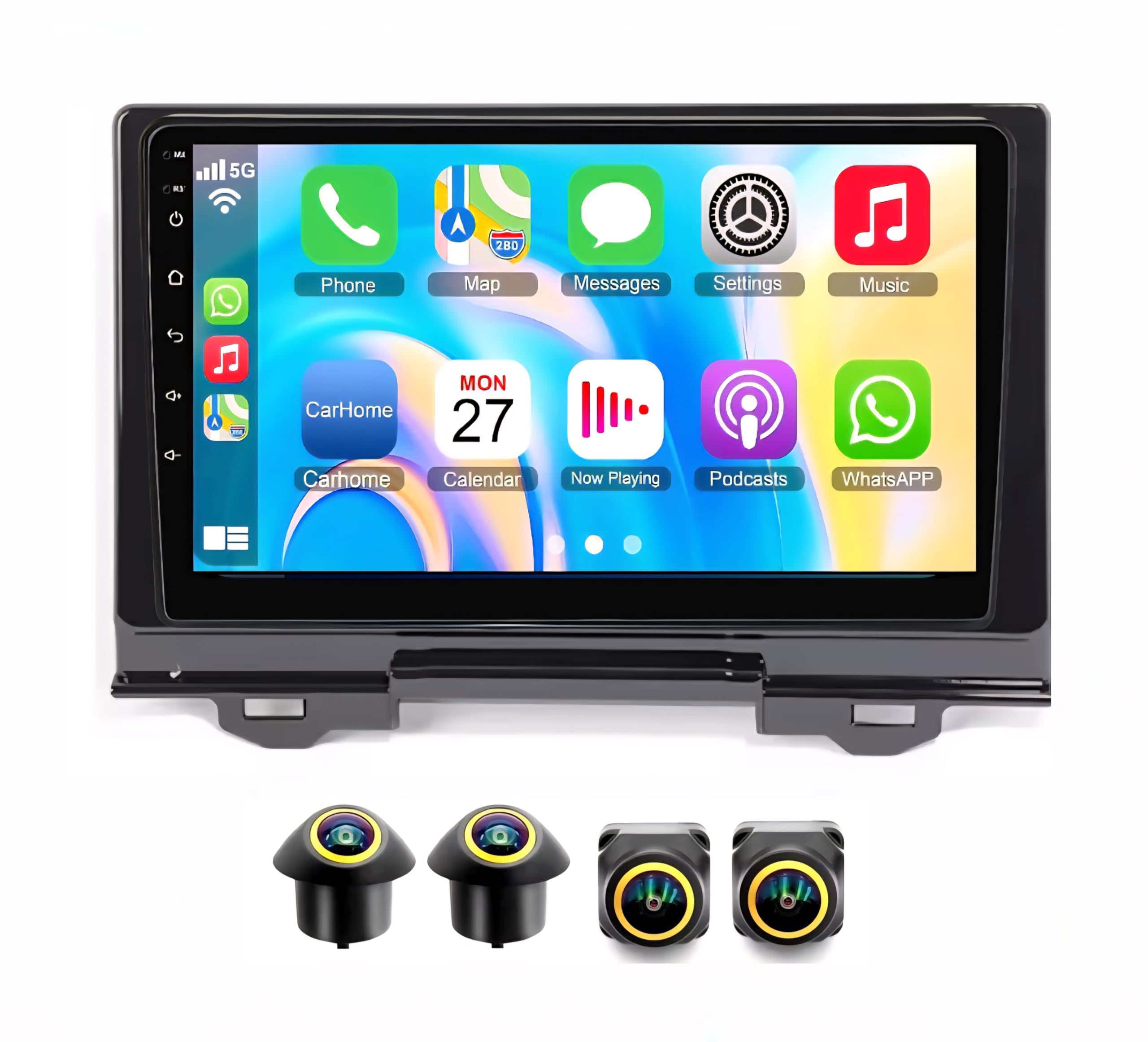 Fit Honda HR-V Car Stereo Honda HRV Vezel Android Screen 2021-2024 with GPS Navigation, Wireless CarPlay, Android Auto, BT, DSP,WiFi AHD Camera Included (8+128GB 2K 360D Camera)