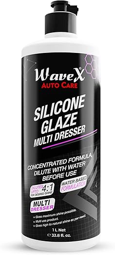 Wavex Plastic Restorer | Silicone Glaze Car Polish Concentrate 1L | Multi Dresser | Dilutes Upto 4:1 for Desired Shine