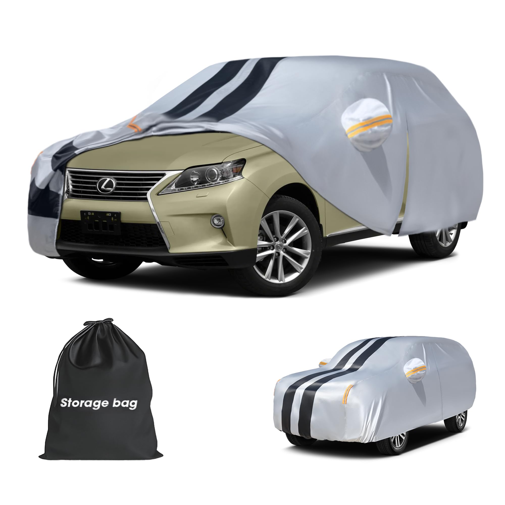 Photo 1 of Multi-Layer Car Cover Custom Fit for Lexus RX(2015-2026), 100% Waterproof All Weather for Automobiles, Gift with Towel, Heavy Duty Car Covers for Rain Sun UV Protection with Door Zipper