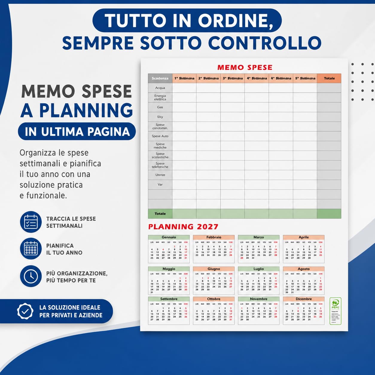 Calendari Personalizzati 2026 in Stock da 100 Pezzi Olandesi Grandi da Muro Notes sul Retro per Gadget Pubblicitari di Fine Anno e come Omaggio per i Clienti o Regali Aziendali | PA432