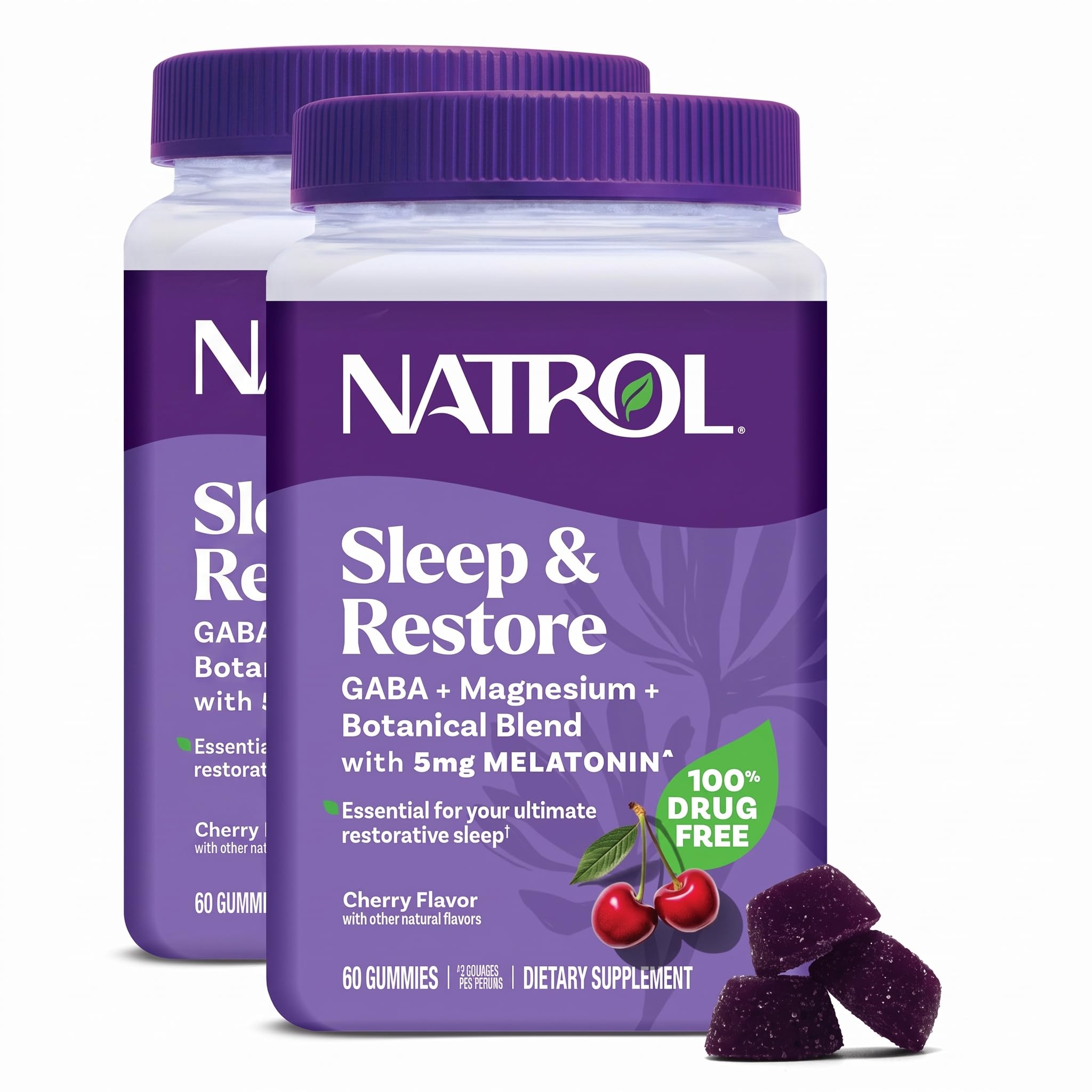 Natrol Sleep & Restore Magnesium Glycinate, GABA, 5mg Melatonin, 60 Gummies — Amazon image 9