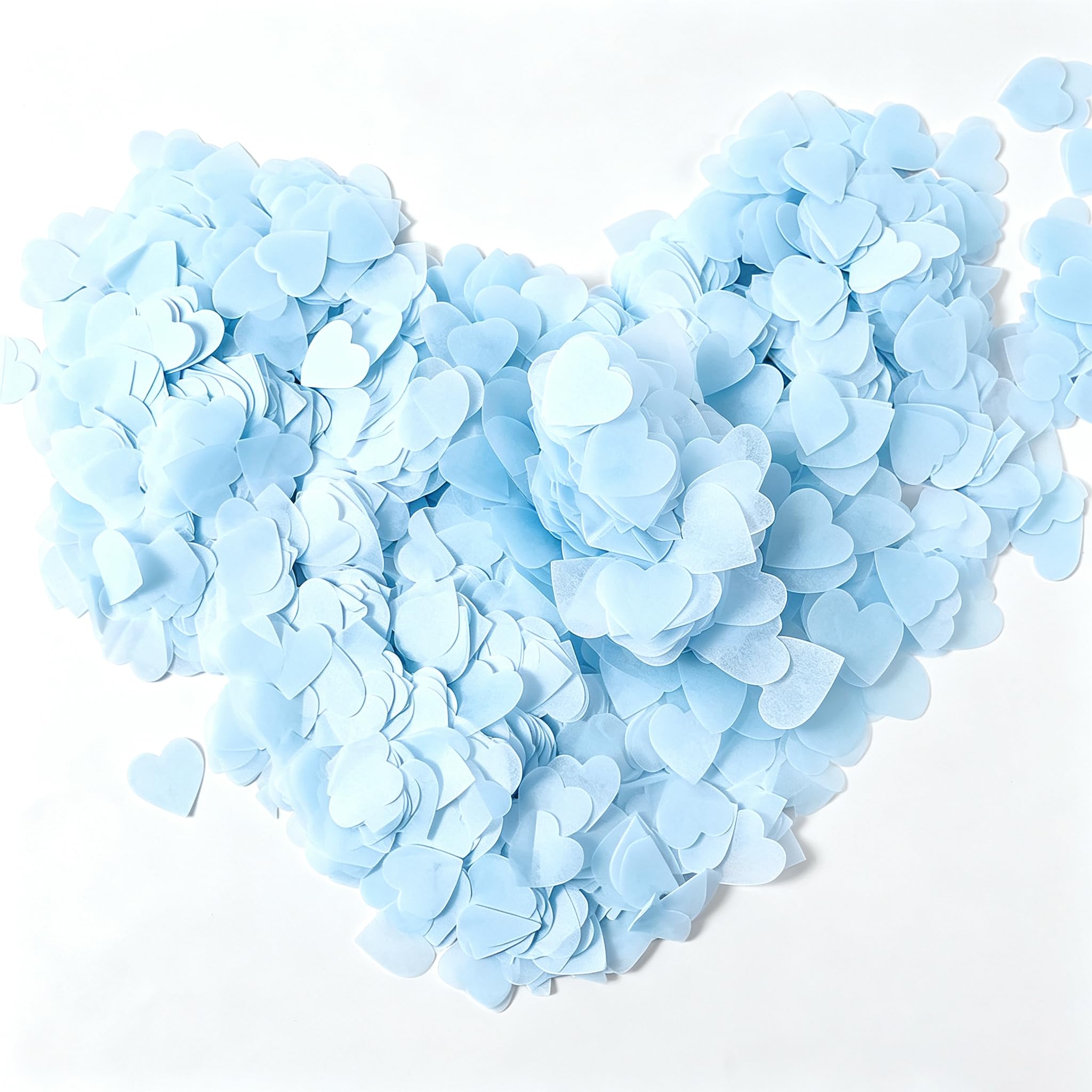 10000pcs Light Blue Heart Shaped Confetti, Biodegradable Eco Friendly Paper Confetti for Wedding Throwing, Table Decor for Valentine Anniversary Party(Light Blue)