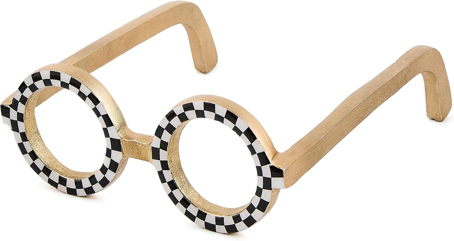 MACKENZIE-CHILDS Round Eyeglasses Decor, Home Decoration, Decorative Shelf Accent for Personal Library