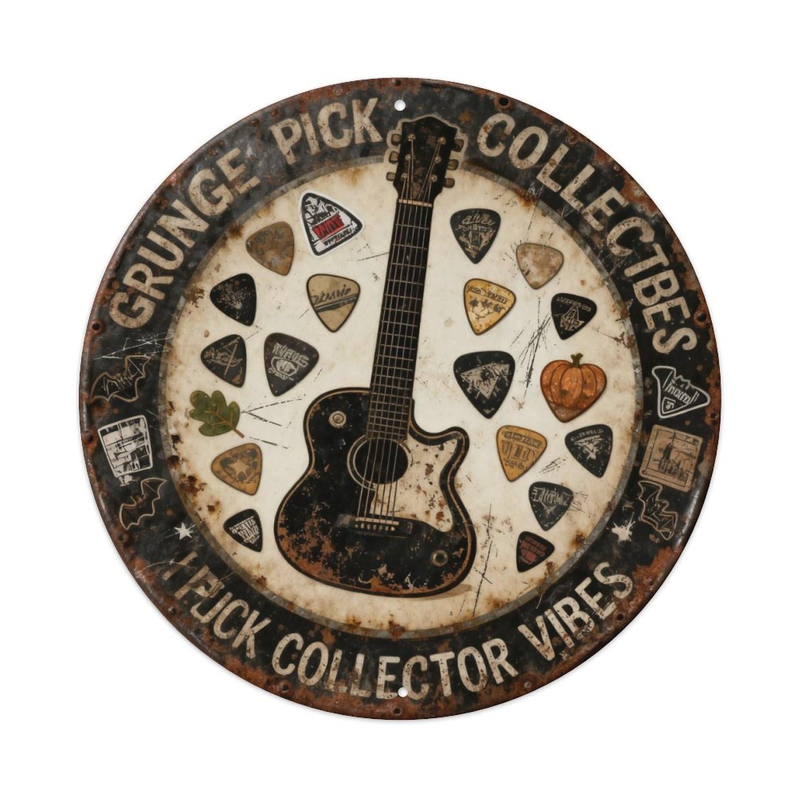 Grunge Pick Collector Vibes Metal Tin Sign Plaque